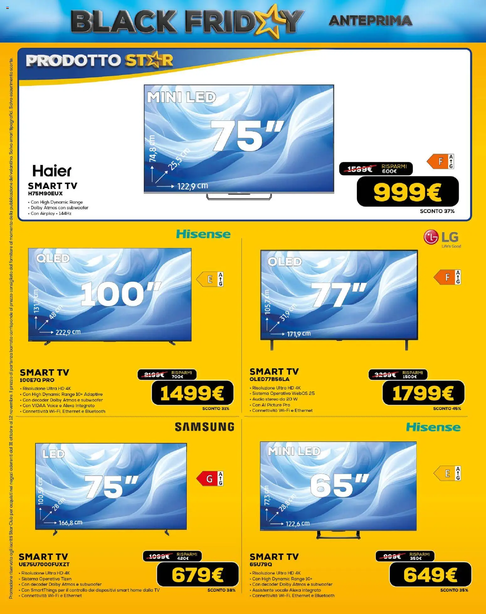 Volantino Euronics del 31.10.2025 | Pagina: 2 | Prodotti: Decoder, TV, Audio, Samsung