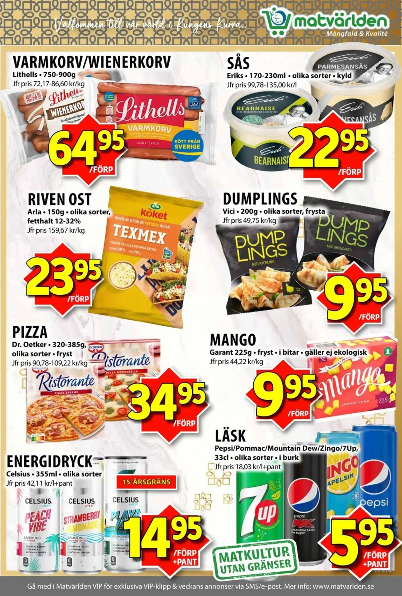 Matvärlden reklamblad aktuell från 26.01.2026 | Sida: 6 | Produkter: Parmesansås, Galler, Riven ost, Citron