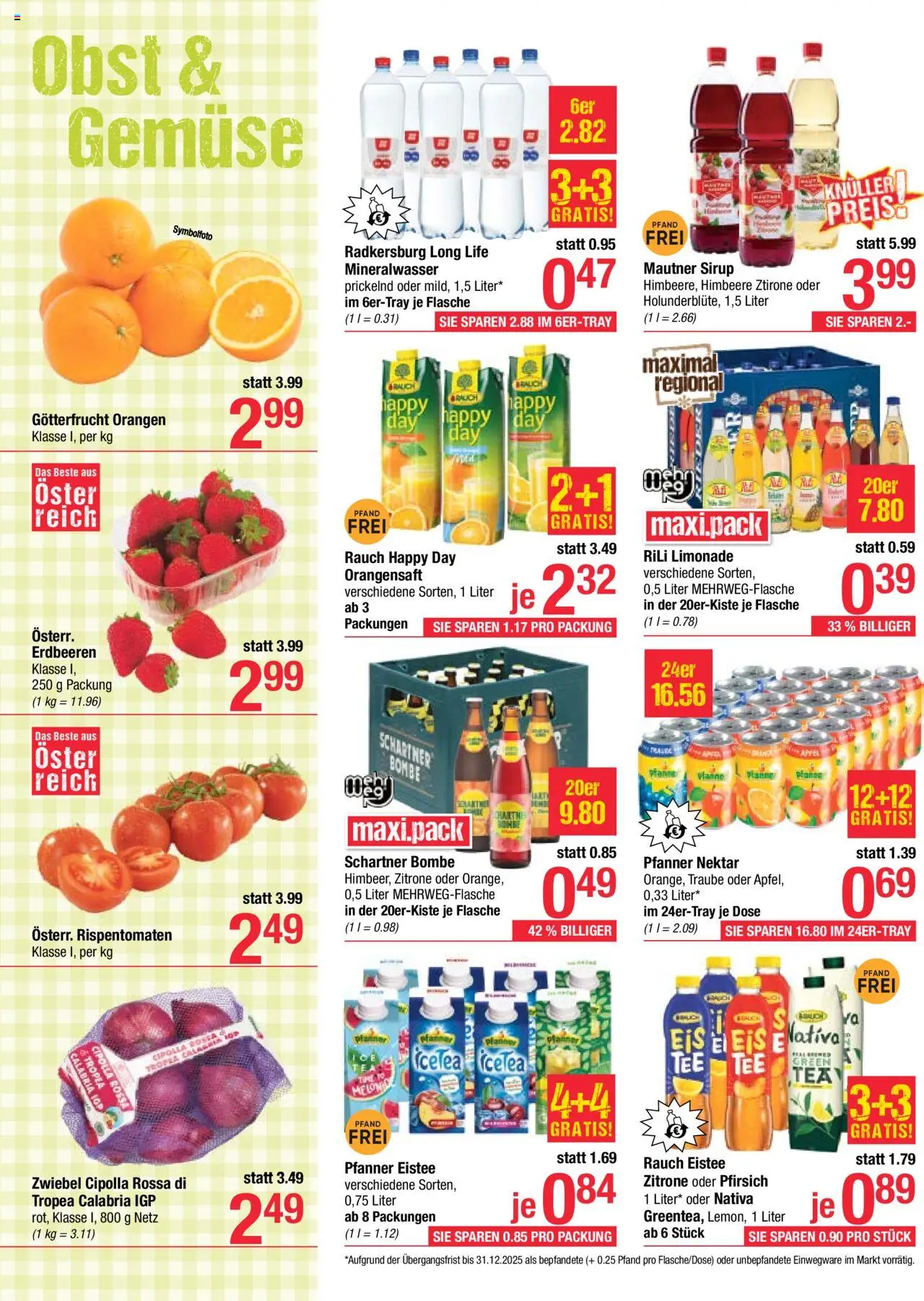 Maximarkt Flugblatt gültig ab 11.08.2025 | Seite: 12 | Produkte: Erdbeeren, Zitrone, Pfirsich, Himbeere