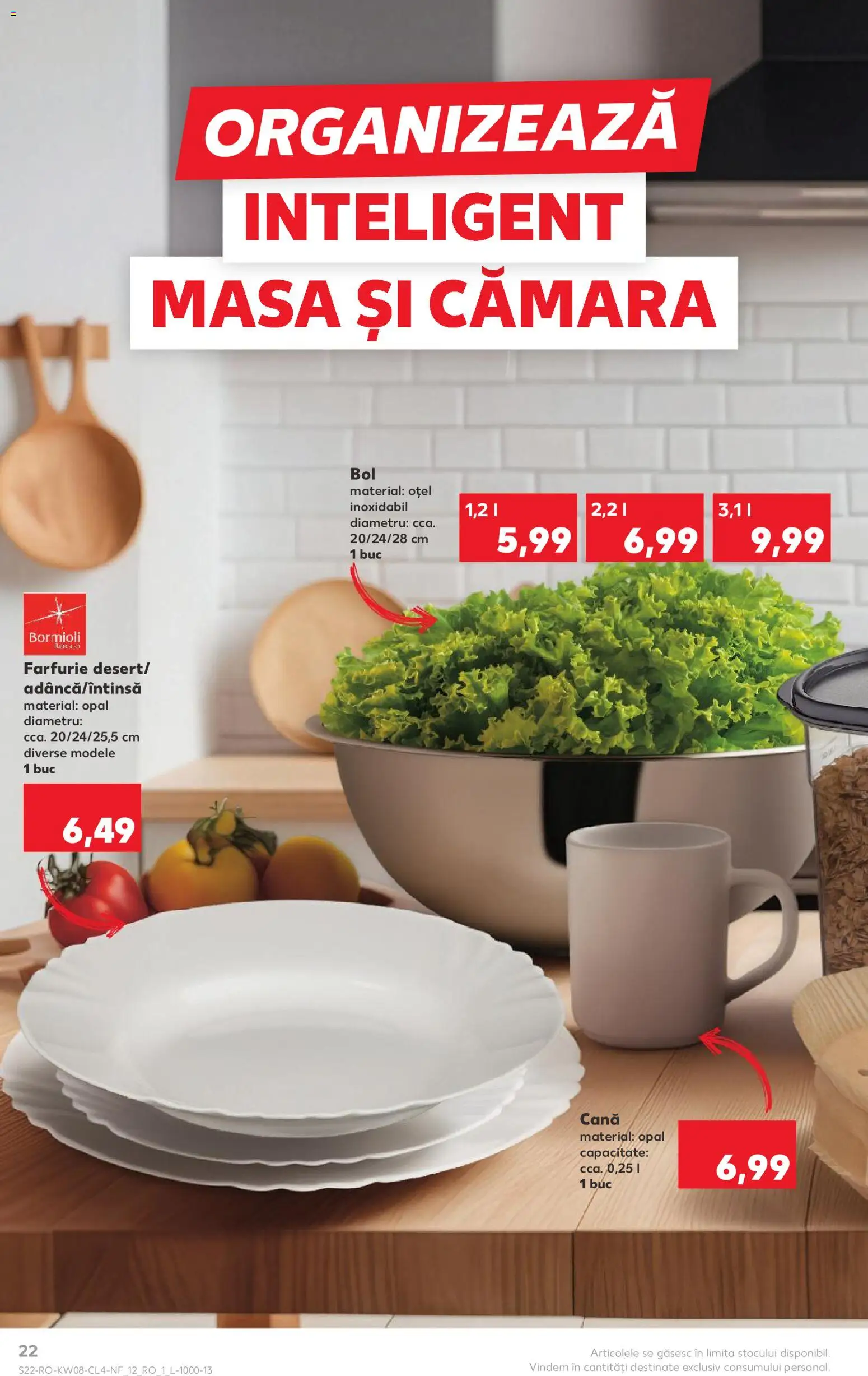 Noul catalog Kaufland – valabil de la 18.02.2026 | Pagină: 22 | Produse: Bol, Masă, Farfurie