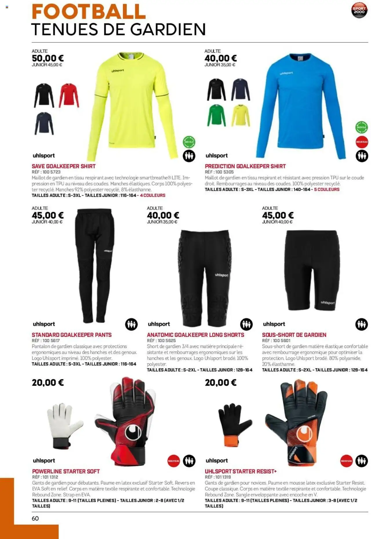 {H1} | Page: 60 | Produits: Mousse, Pantalon, Shorts, Gants