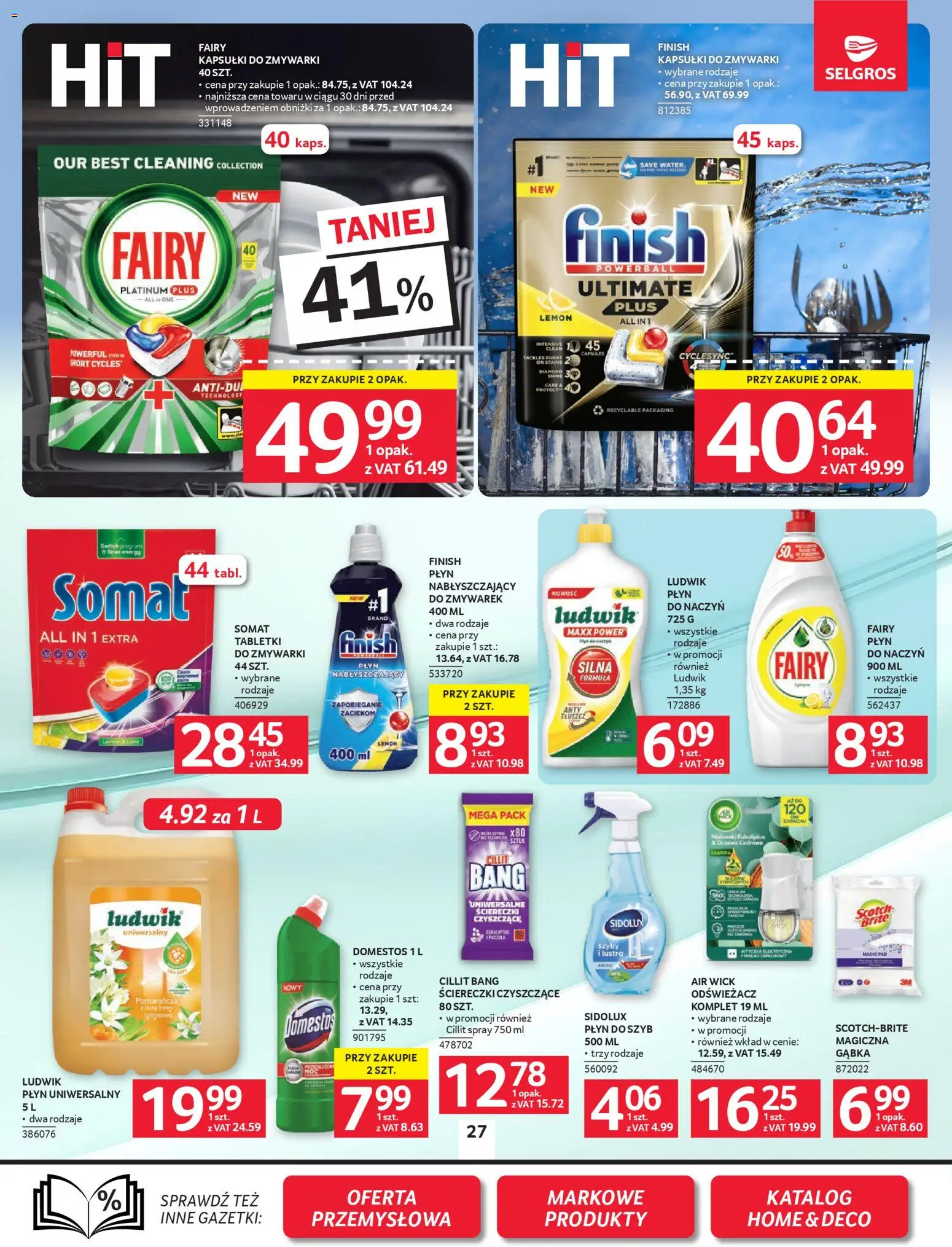 Selgros cash&carry Gazetka od 19.02.2026 | Strona: 25 | Produkty: Domestos, Gąbka, Fairy, Kapsułki do zmywarki