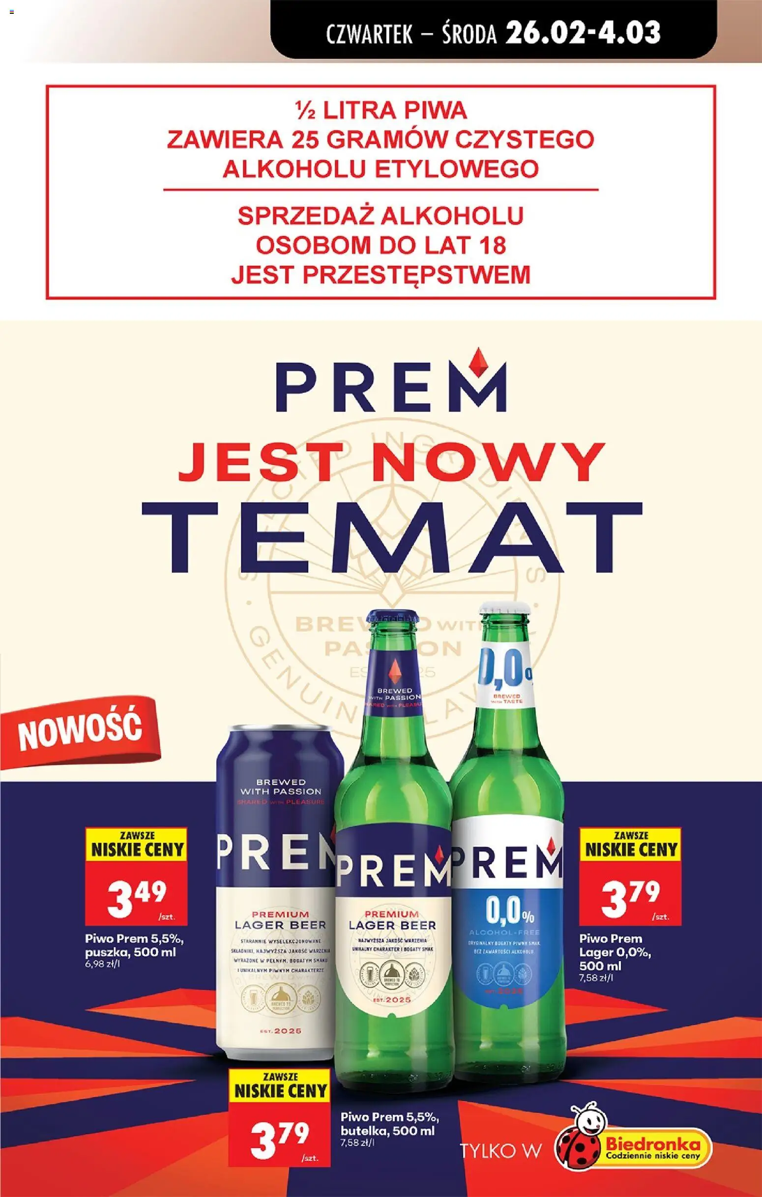 Biedronka gazetka - Oferta w tym tygodniu od 26.02.2026 | Strona: 65 | Produkty: Piwo