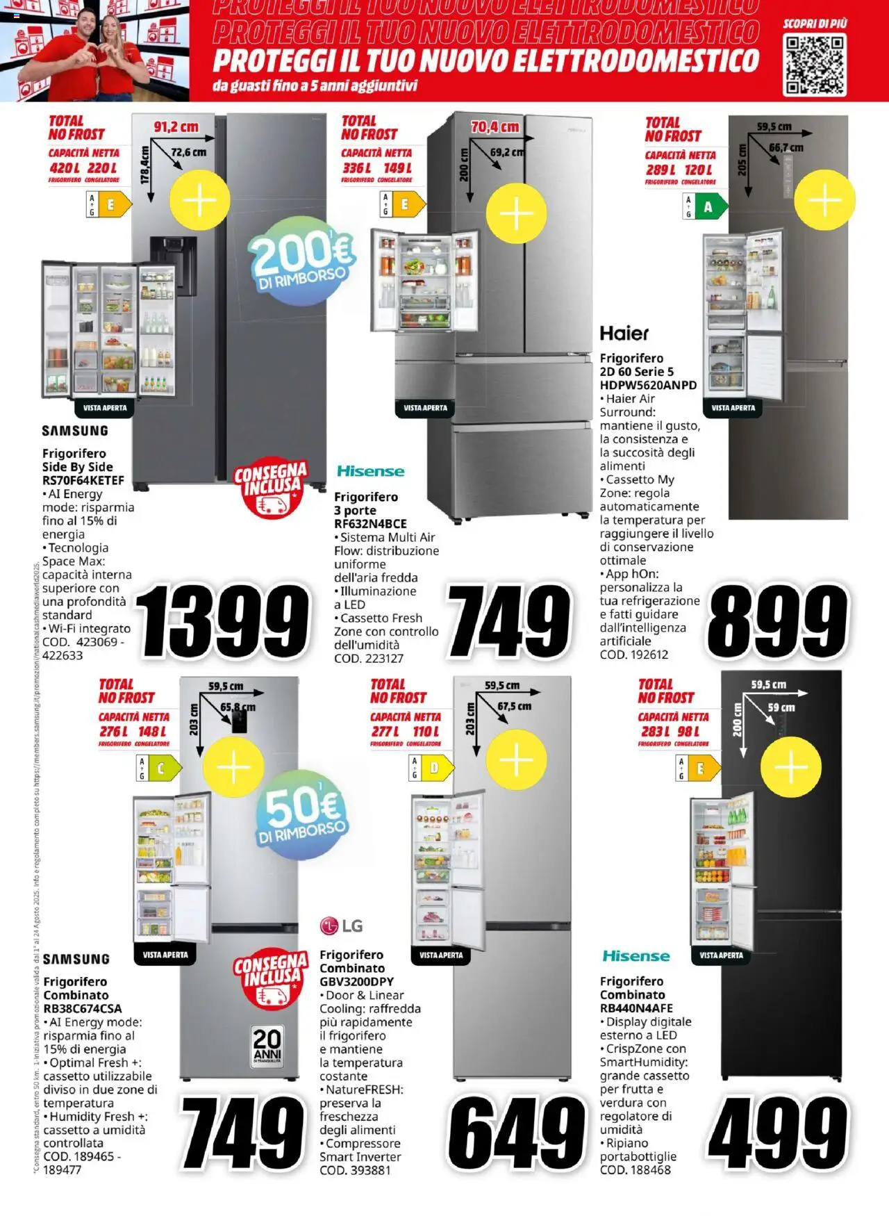 Volantino Media World del 11.08.2025 | Pagina: 21 | Prodotti: Ripiano, Frutta, Congelatore, Samsung