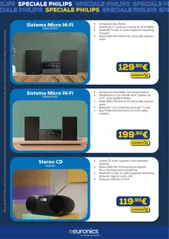 Anteprima del volantino Euronics Philips catalogo valido a partire dal 15.10.2025 | Pagina: 10 | Prodotti: Cd, Audio, Cuffie, Presa