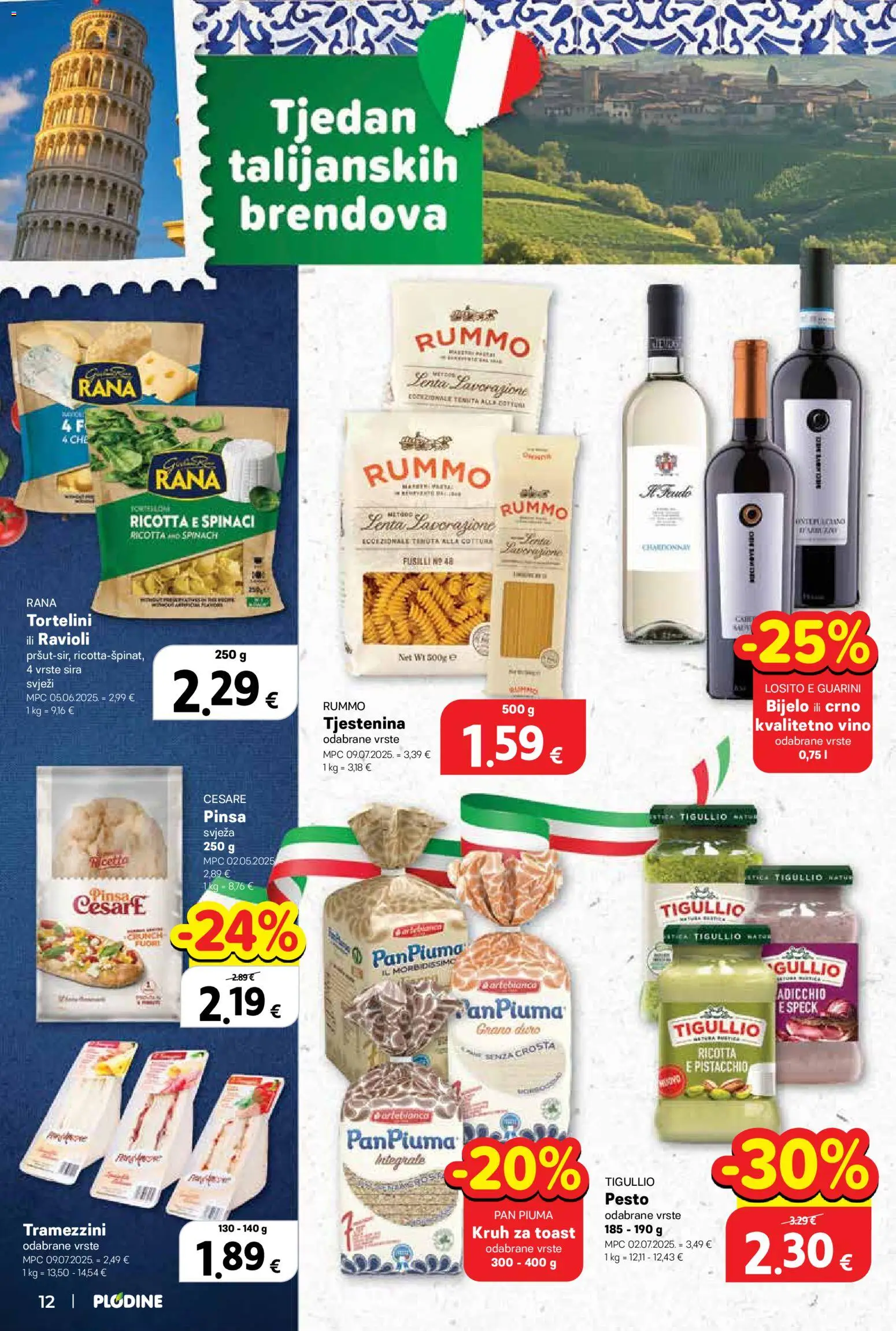 Plodine katalog | vrijedi od 15.04.2026 | Stranica: 12 | Proizvodi: Kruh, Toast, Vino, Pan