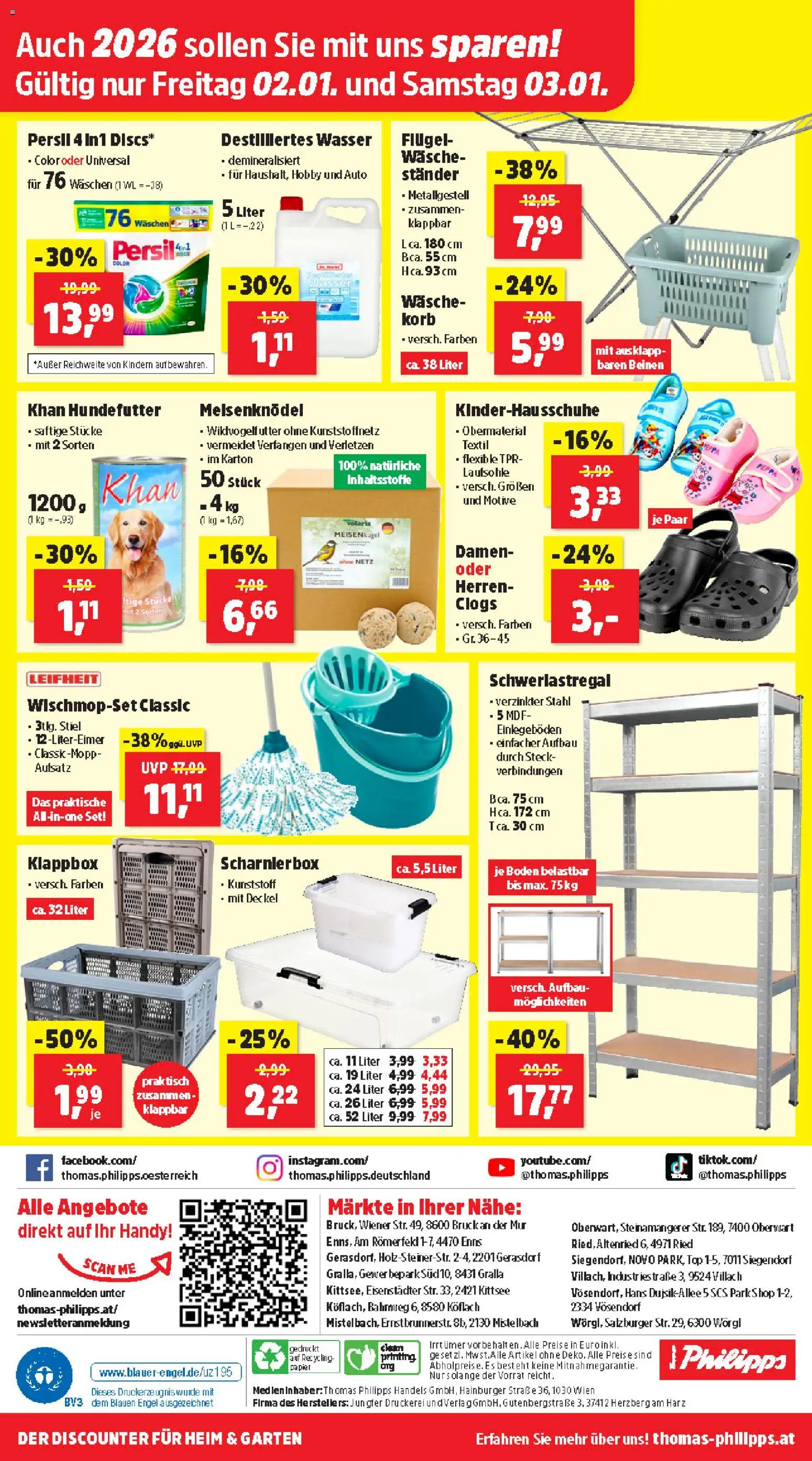 Thomas Philipps Flugblatt gültig ab 29.12.2025 | Seite: 8 | Produkte: Wasser, Korb, Balles de ping-pong