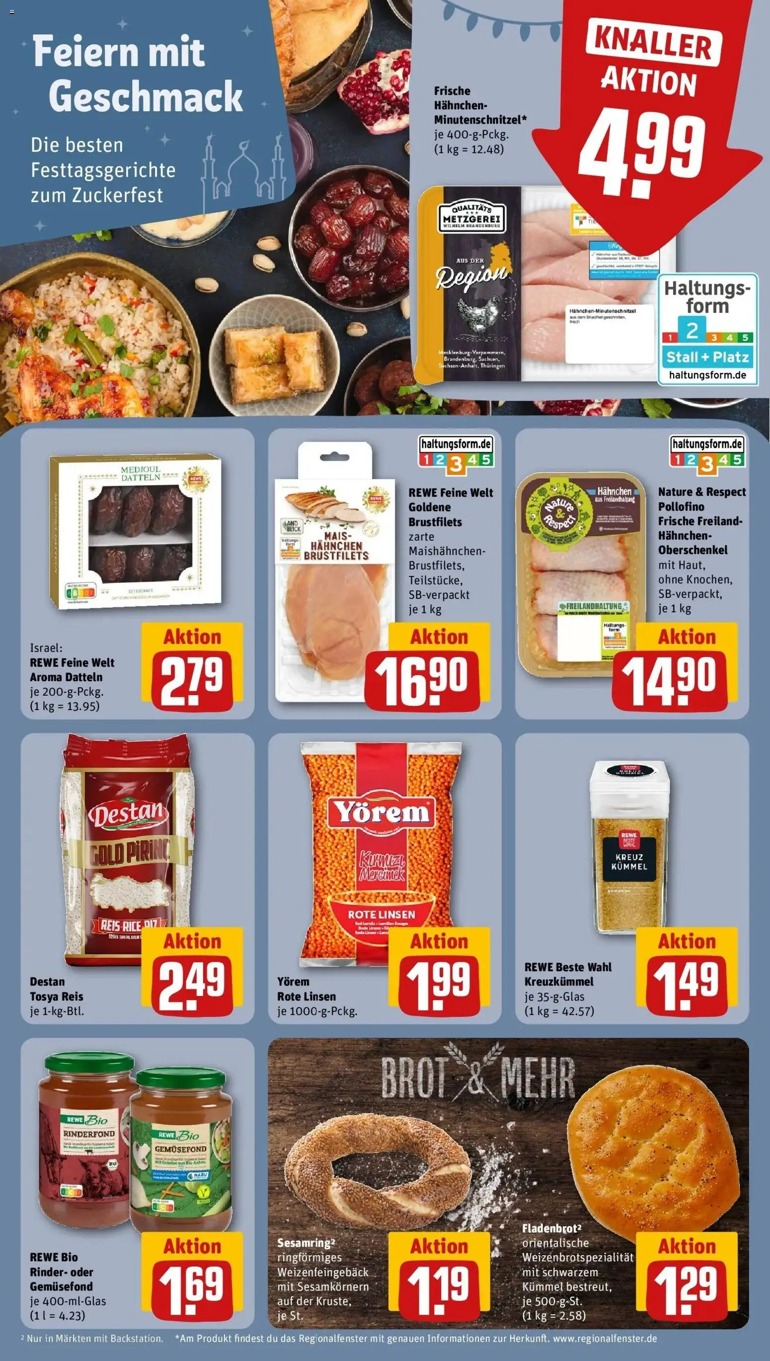 Rewe Prospekt Kyritz	 – gültig ab 15.03.2026 | Seite: 19 | Produkte: Hahnchen, Brot, Reis