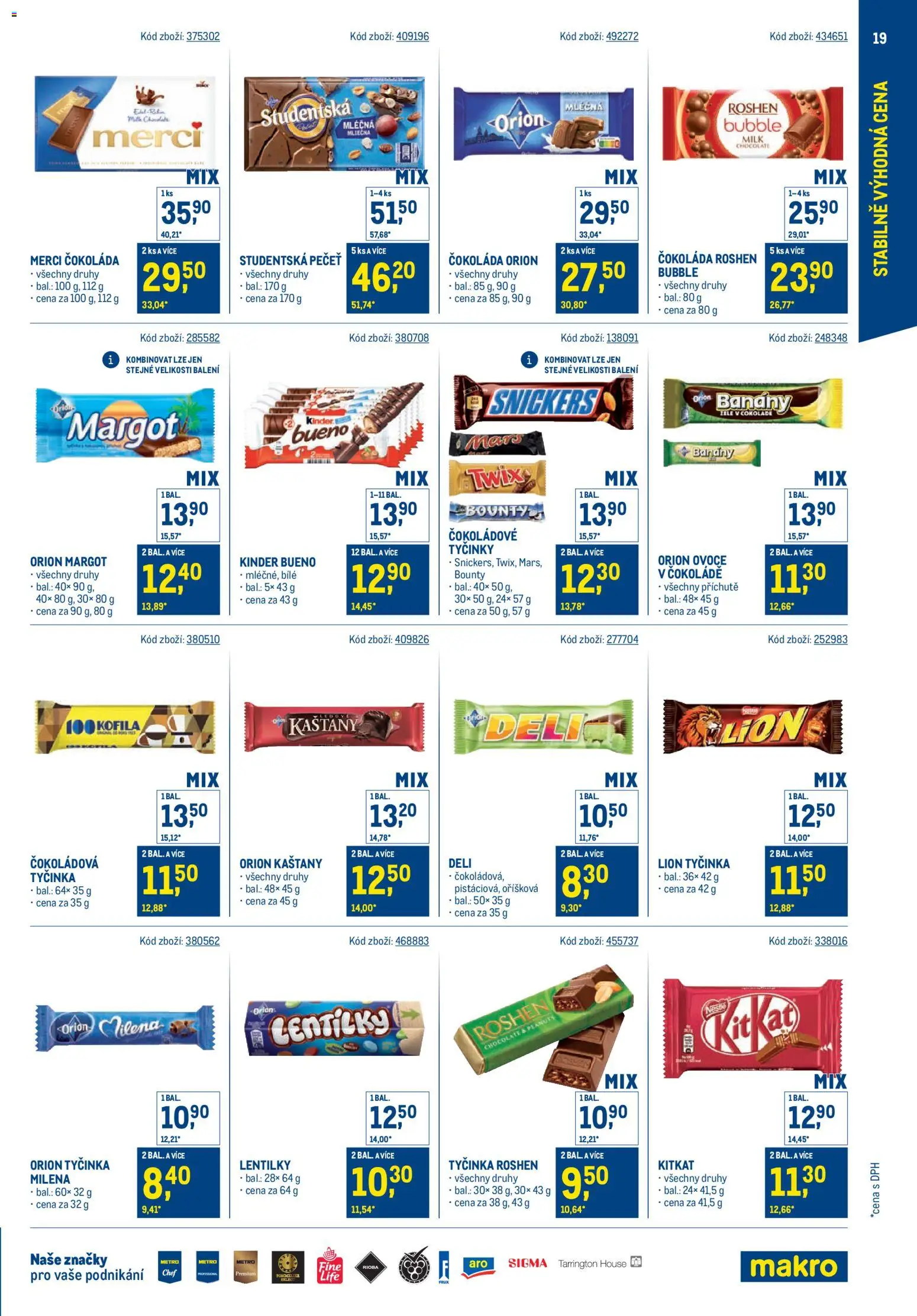Makro leták - Stabilně výhodná cena od 19.11.2025 | Strana: 19 | Produkty: Twix, Tyčinky, Studentská pečeť, Kofila