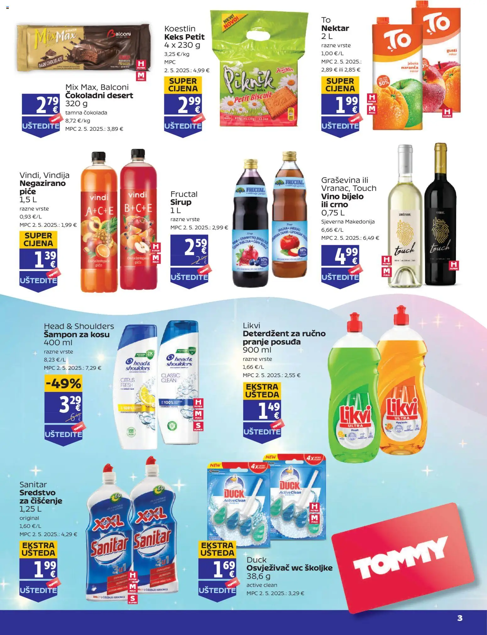 Tommy katalog | vrijedi od 06.11.2025 | Stranica: 3 | Proizvodi: Čokolada, Vino, Deterdžent, Keks