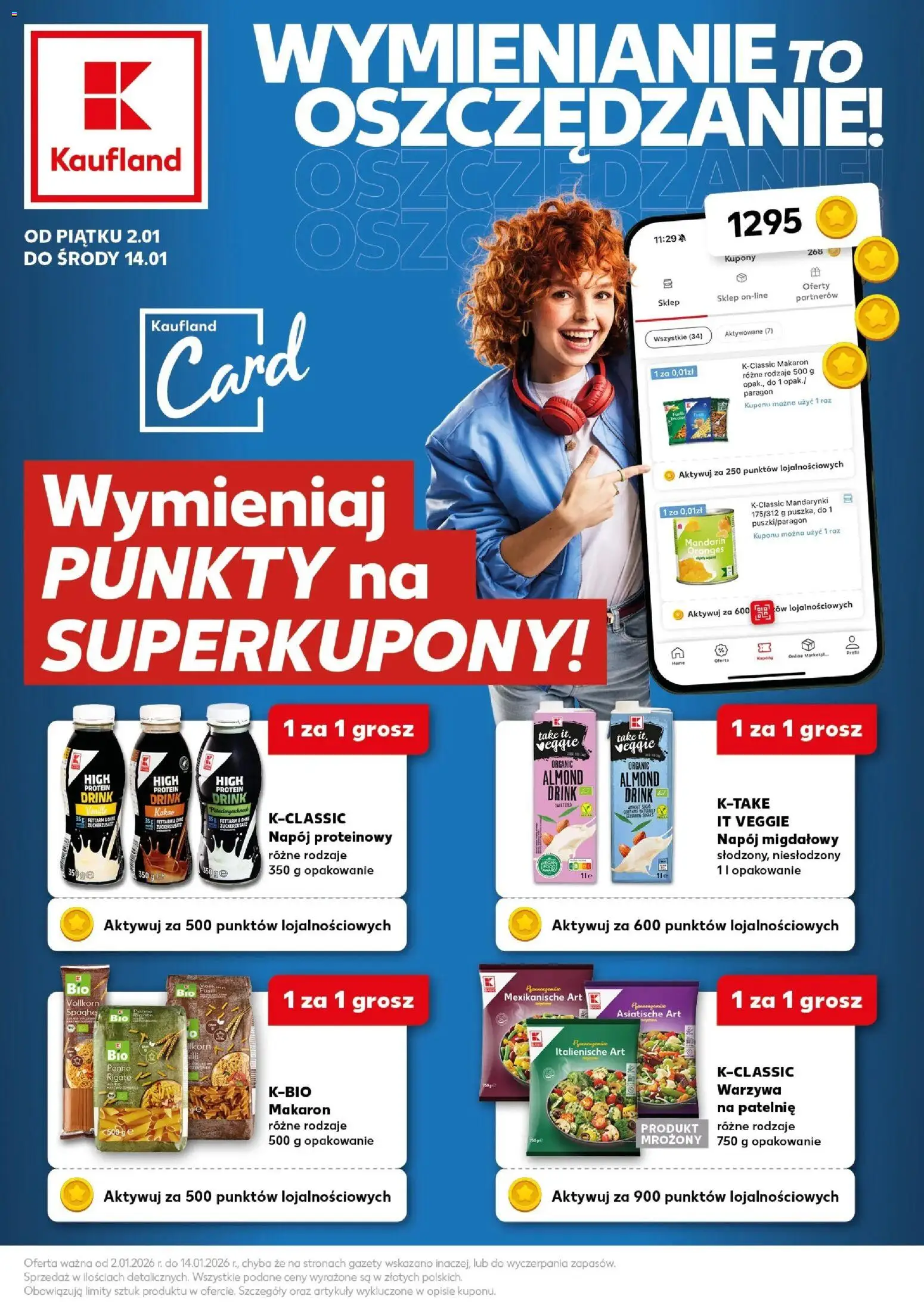 Kaufland gazetka - Superkupony od 02.01.2026 | Strona: 1 | Produkty: Patelnie, Napój migdałowy, Róż, Makaron