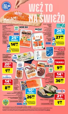 Pogląd oferty "Carrefour gazetka - Weź to na świeżo" - ważna od 30.03.2026 | Strona: 5 | Produkty: Karta, Dorsz, Łosoś norweski, Polędwica z dorsza