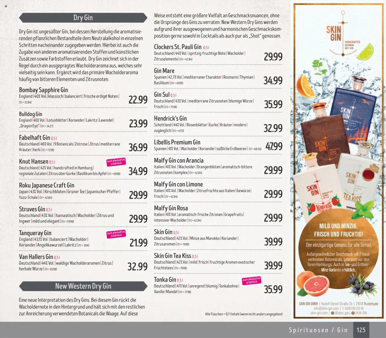 Edeka Struve Wein– und Spirituosen – gültig ab 14.11.2025 | Seite: 125 | Produkte: Gewürze, Tee, Gin, Erdbeeren