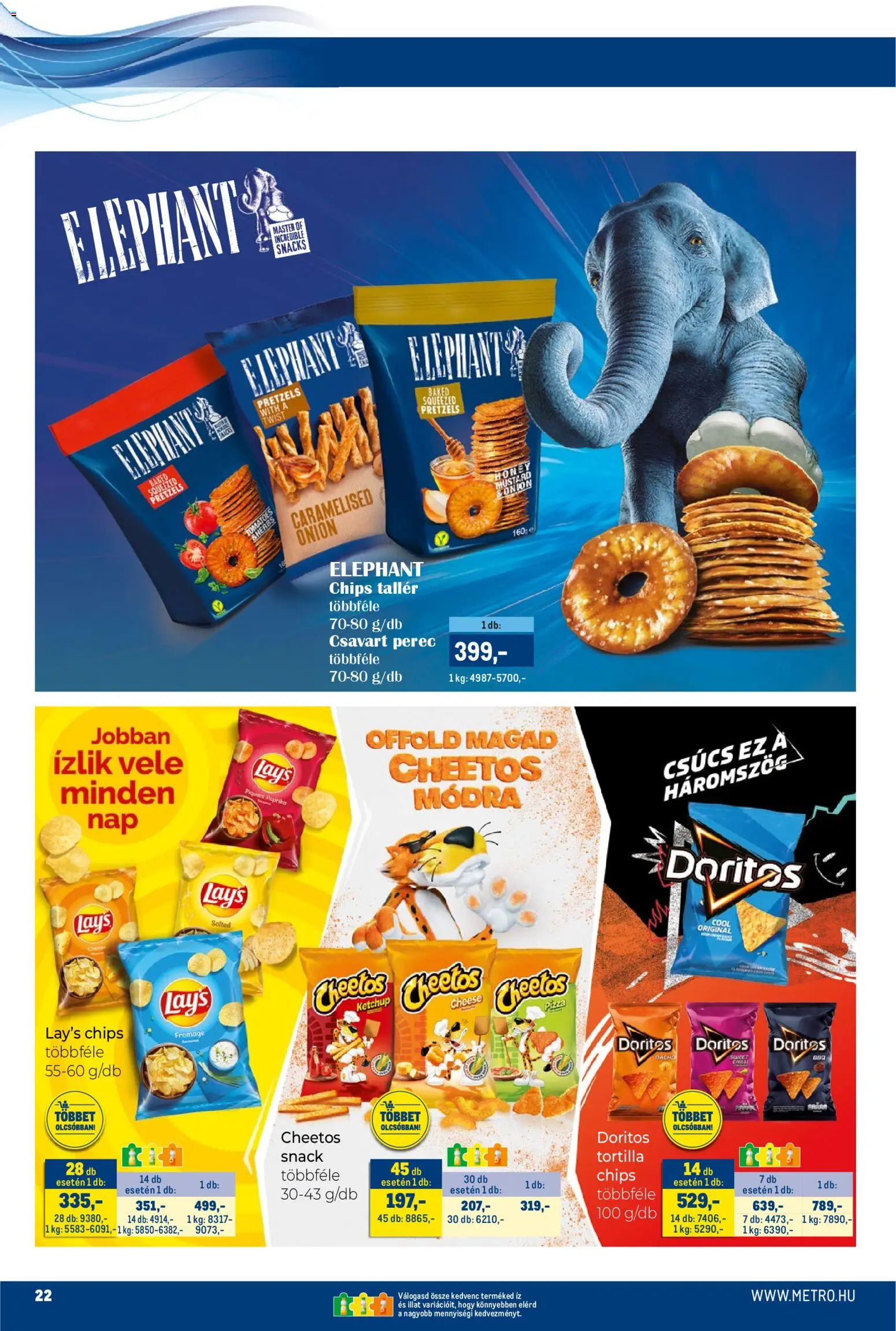Metro akciós ujság - amely érvényes a következő dátumtól: 15.11.2025 | Oldal: 22 | Termékek: Chips, Tortilla, Cheetos, Ketchup