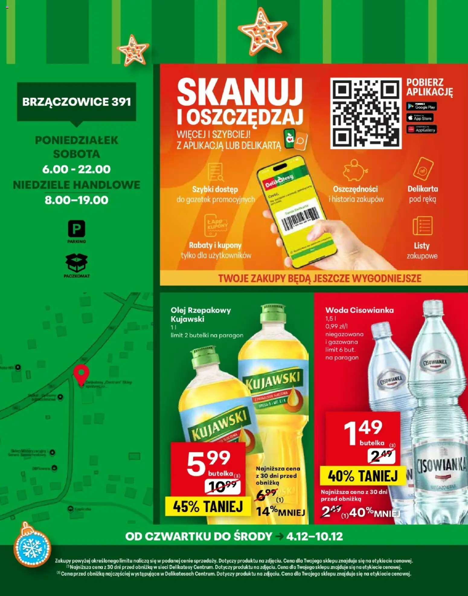 Delikatesy Centrum Gazetka - Brzączowice Otwarcie od 04.12.2025 | Strona: 4 | Produkty: Olej rzepakowy, Delikatesy, Olej, Woda