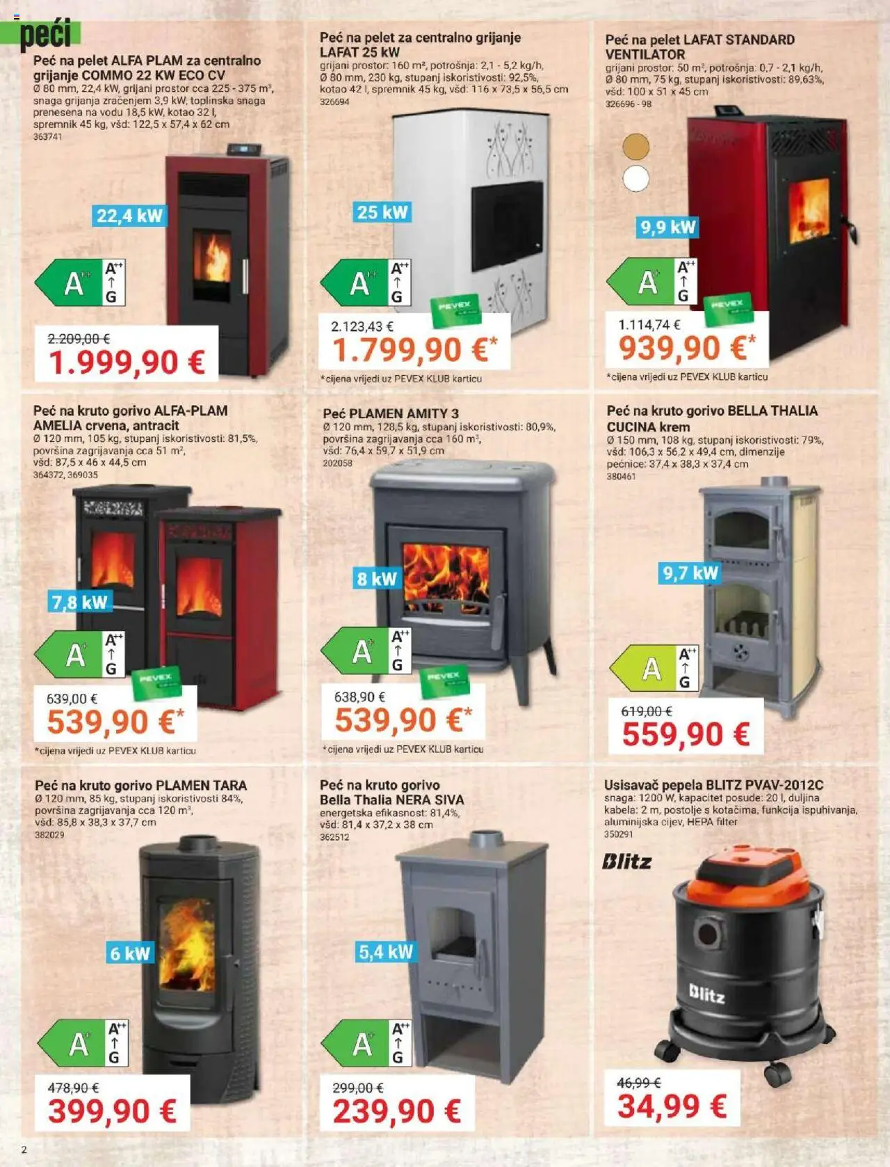 Pevex katalog | vrijedi od 25.09.2025 | Stranica: 2 | Proizvodi: Usisavač, Ventilator