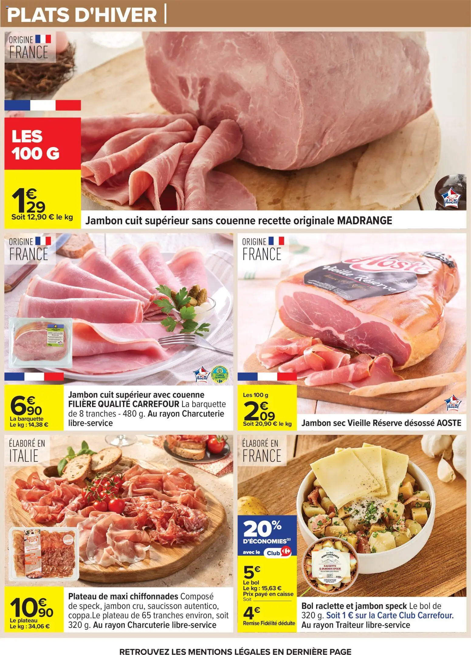 {H1} | Page: 13 | Produits: Saucisson, Plateau, Bol, Raclette