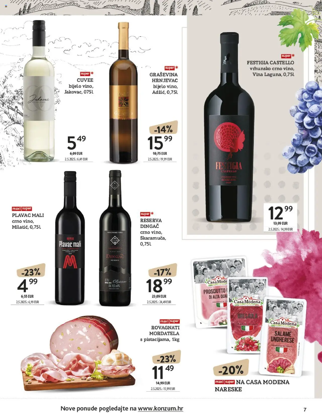 Konzum HR akciós ujság - amely érvényes a következő dátumtól: 13.10.2025 | Oldal: 7 | Termékek: Bresaola
