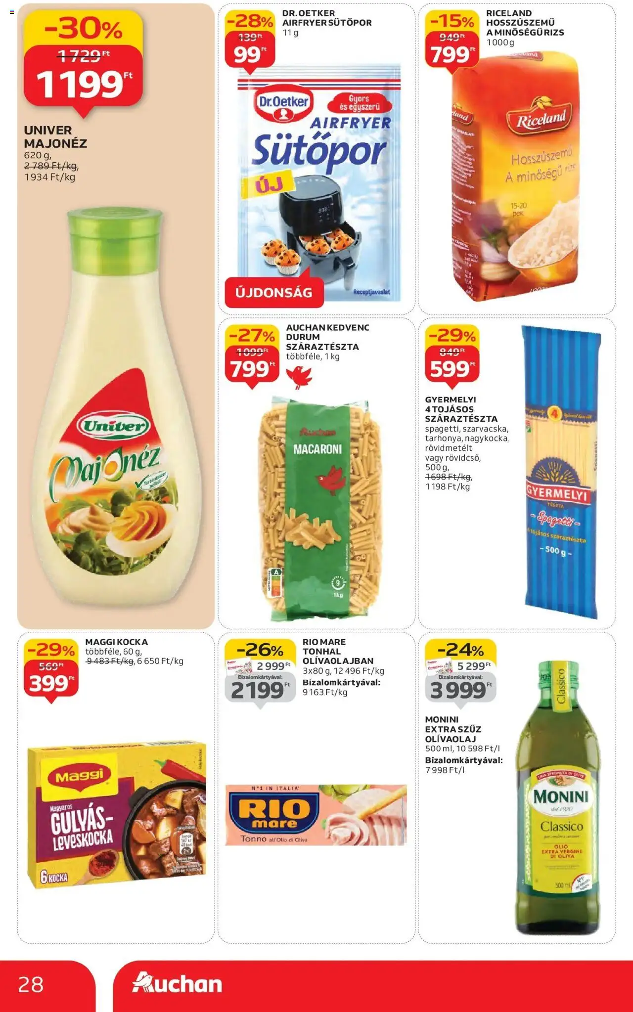 Auchan akciós ujság - amely érvényes a következő dátumtól: 16.10.2025 | Oldal: 28 | Termékek: Tonhal, Sütőpor, Maggi, Majonéz