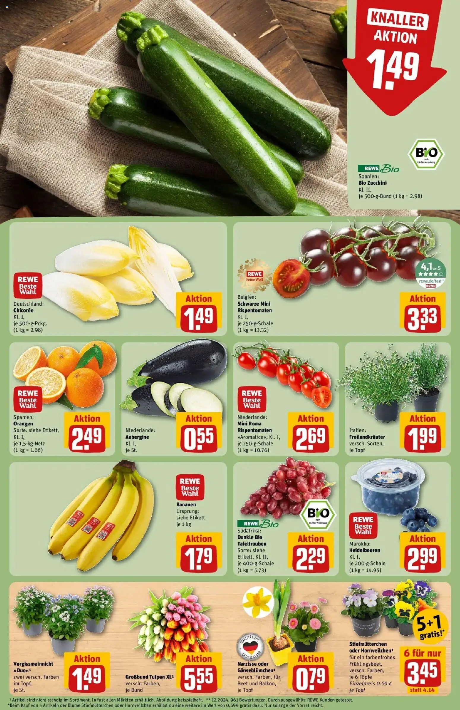 Rewe Prospekt Braunschweig	 – gültig ab 15.03.2026 | Seite: 9 | Produkte: Stiefmutterchen, Bananen, Orangen, Aubergine