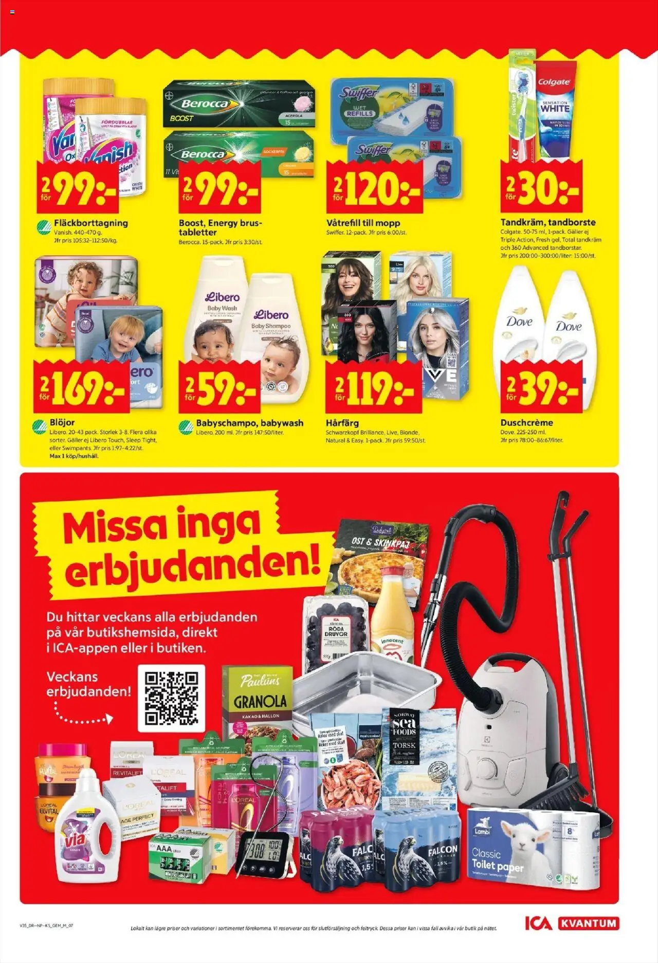 ICA Kvantum reklamblad aktuell från 25.08.2025 | Sida: 7 | Produkter: Hårfärg, Galler, Fläckborttagning, Ost