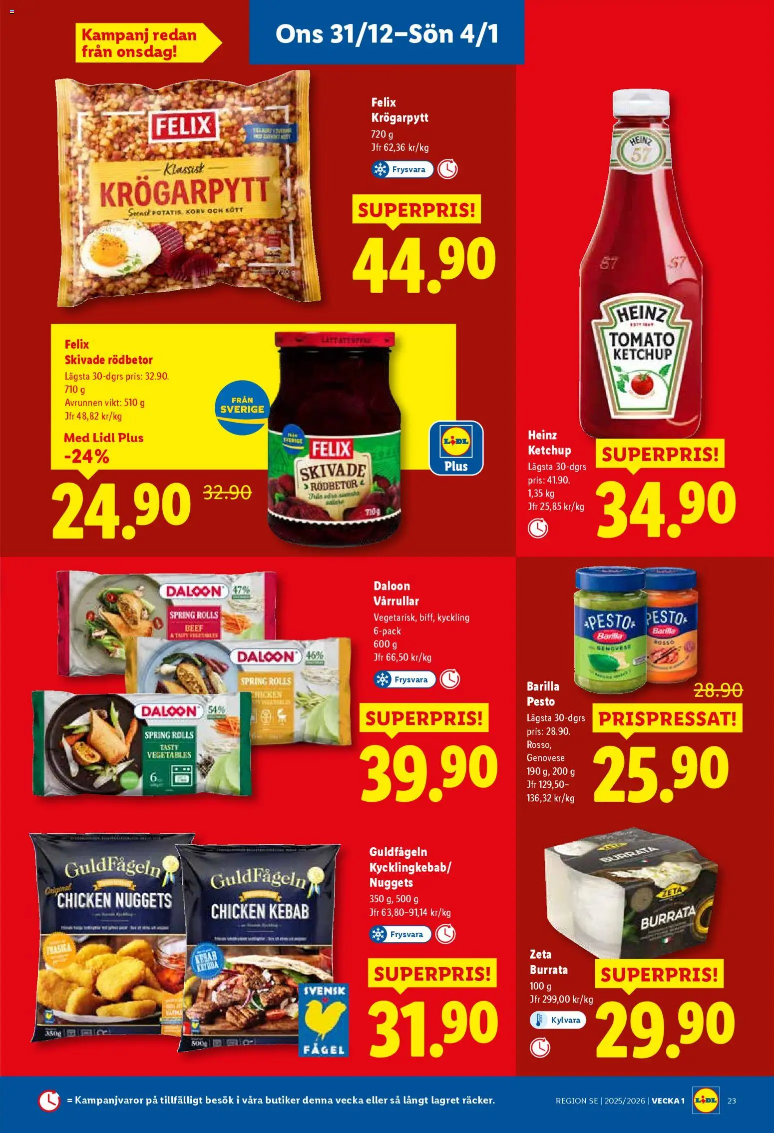 Lidl reklamblad aktuell från 29.12.2025 | Sida: 26 | Produkter: Burrata, Ketchup, Pesto
