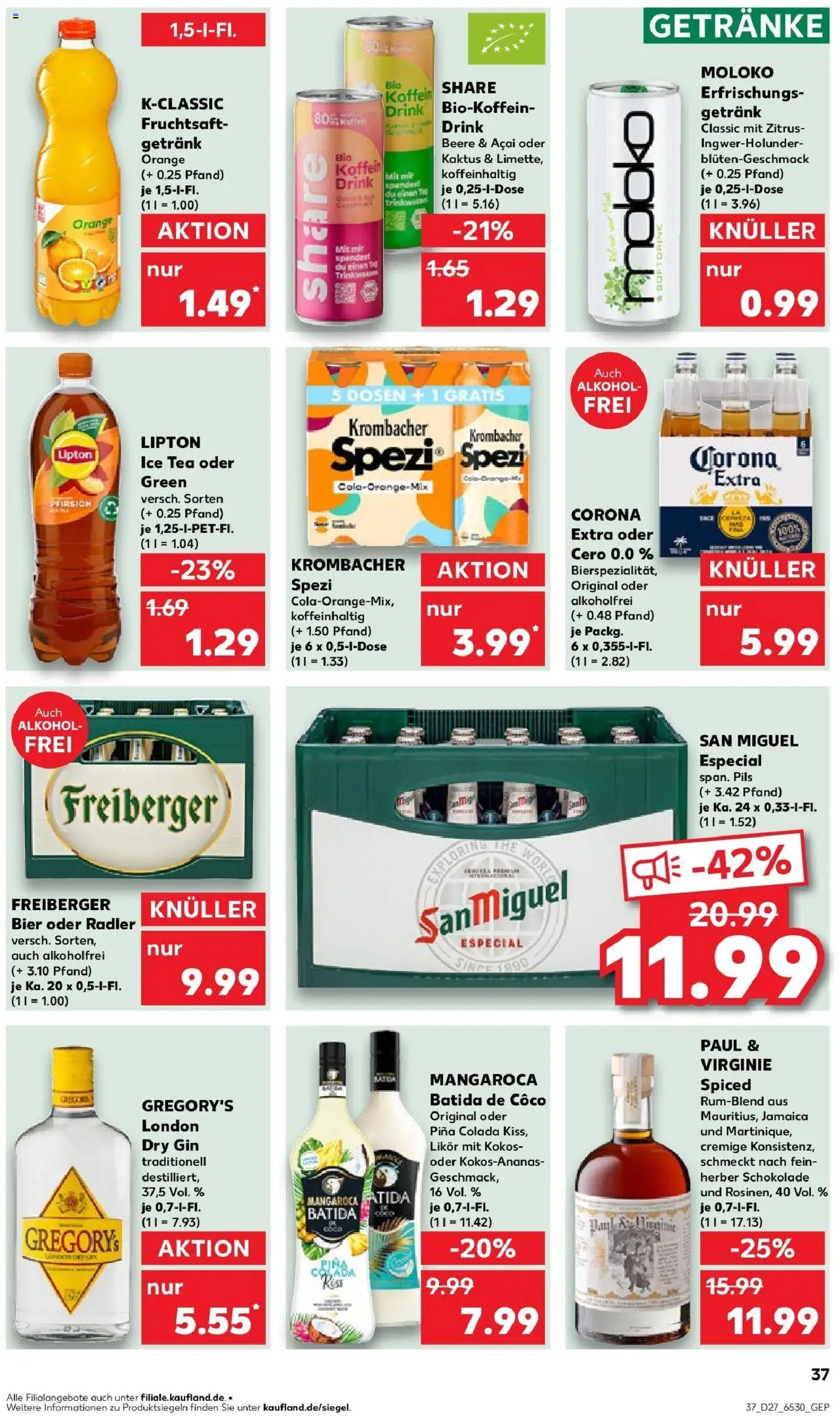 Kaufland prospekt Großröhrsdorf	 - gültig ab dem 03.07.2025 | Seite: 37 | Produkte: Schokolade, Rum, Pils, Pfirsich