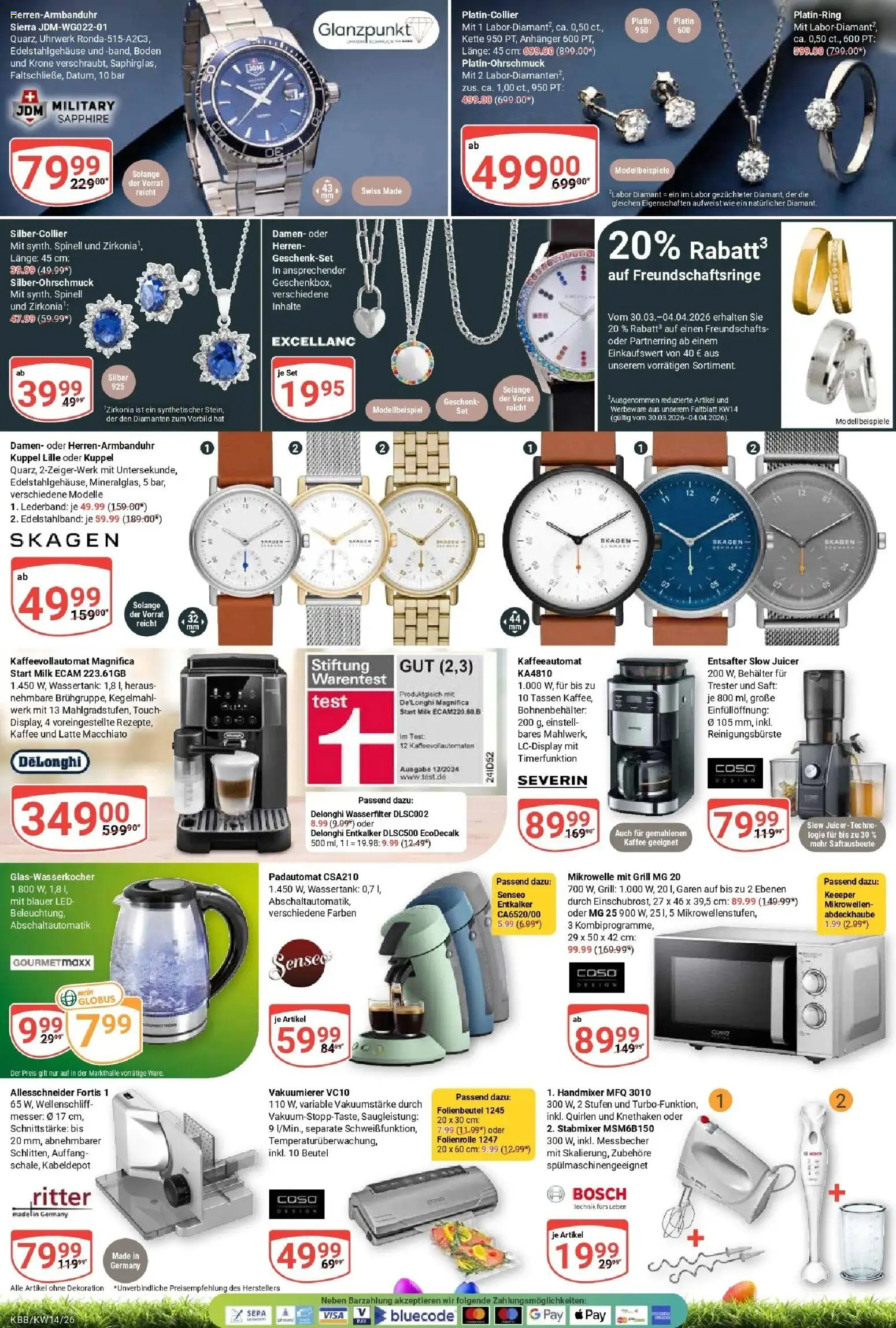 Globus prospekt Koblenz-Bubenheim	 – gültig ab 30.03.2026 | Seite: 29 | Produkte: Bosch, Handmixer, Saft, Stabmixer