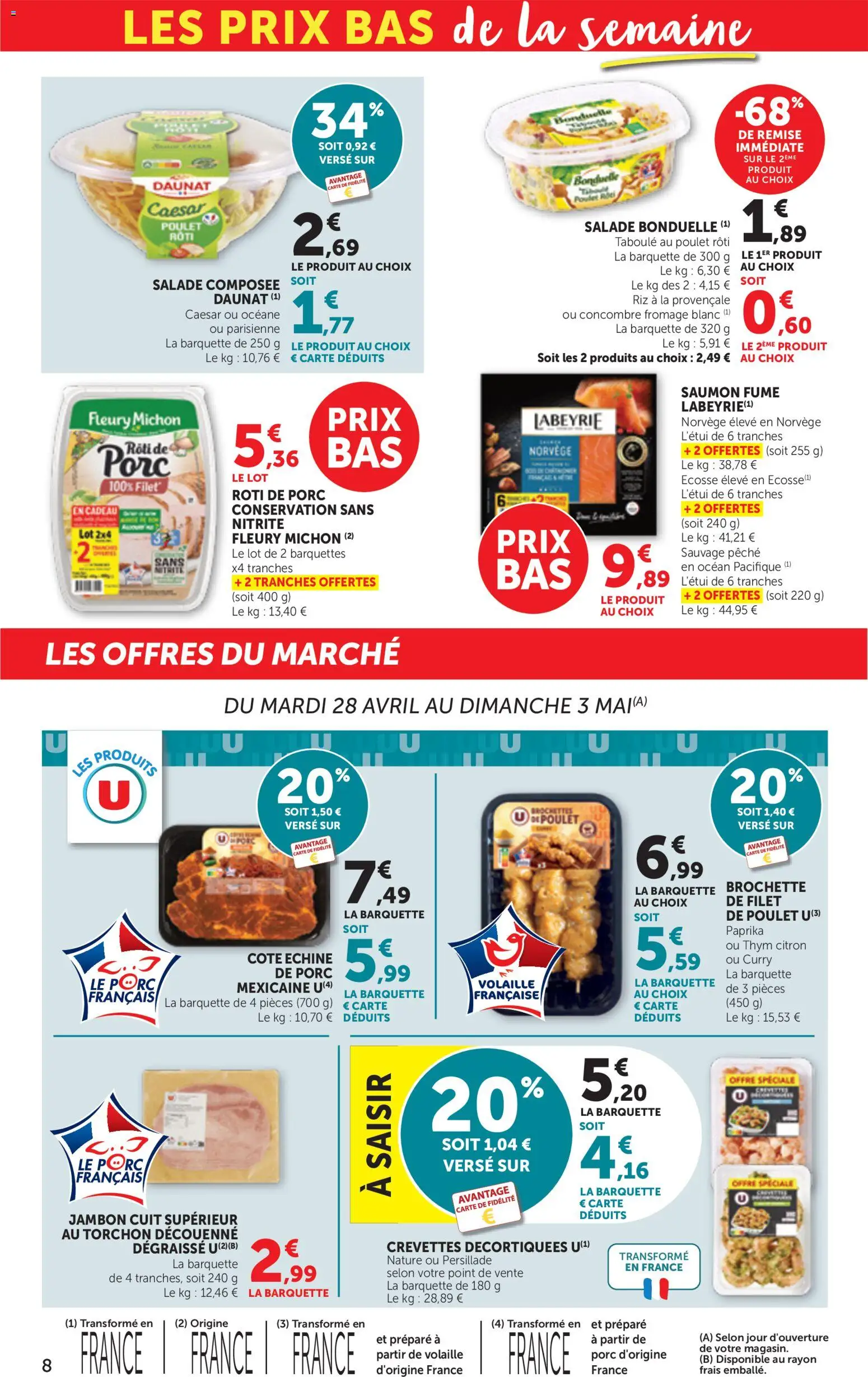 {H1} | Page: 8 | Produits: Concombre, Pêche, Crevettes, Jambon