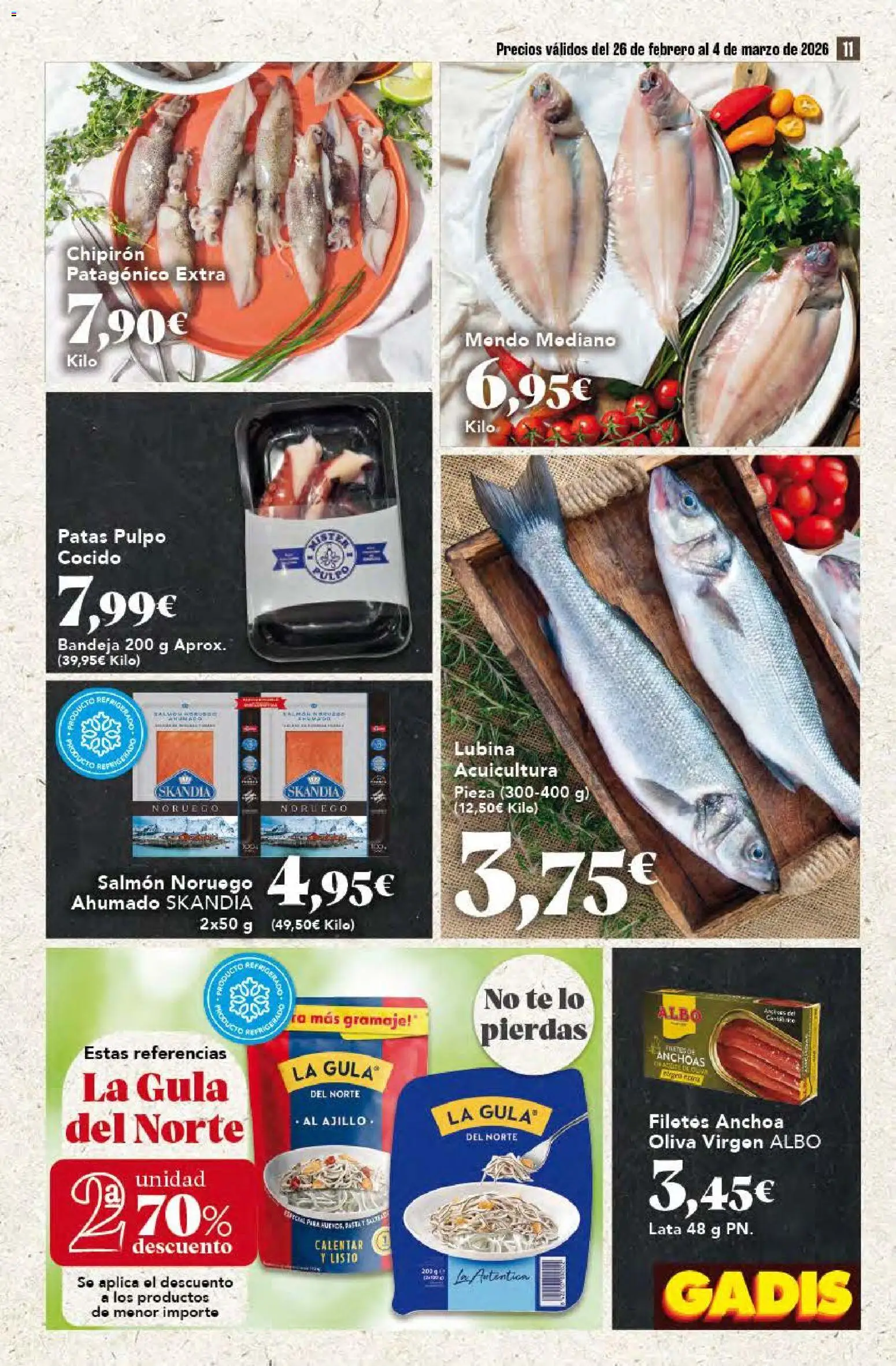 Gadis - folleto │ válido desde el 26.02.2026 | Página: 11 | Productos: Té, Anchoa, Bandeja