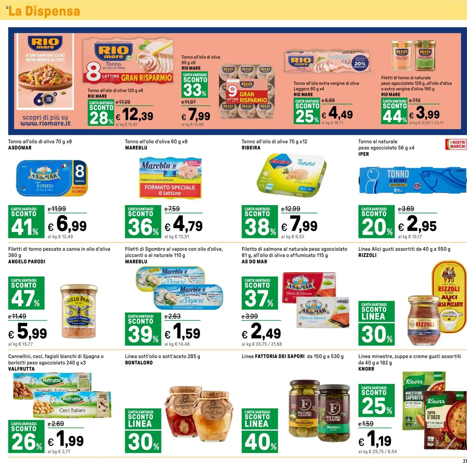 Volantino Iper del 14.11.2025 | Pagina: 21 | Prodotti: Salmone, Fagioli, Tonno, Alici