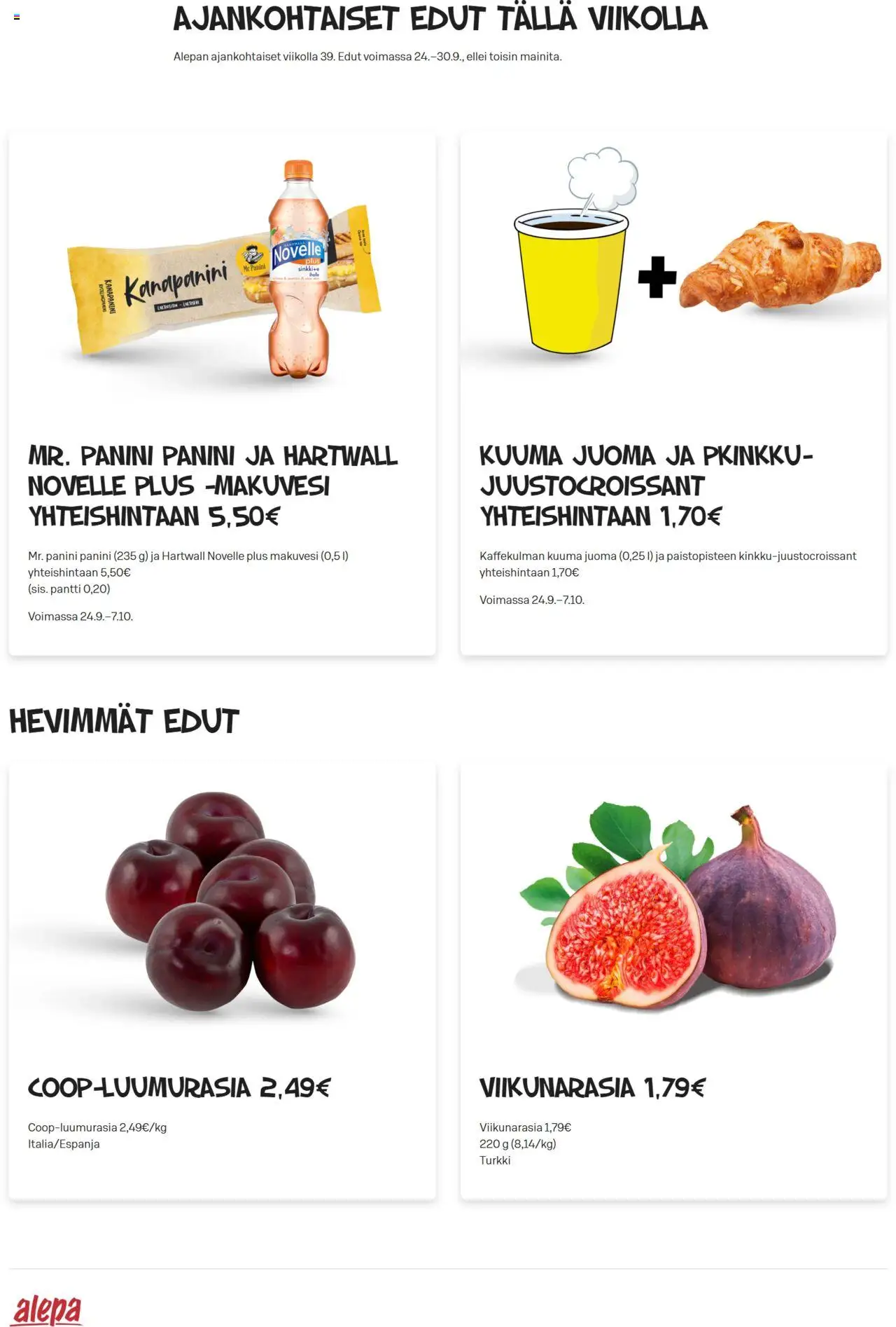 Alepa tarjoukset – voimassa 24.09.2025 alkaen | Sivu: 1