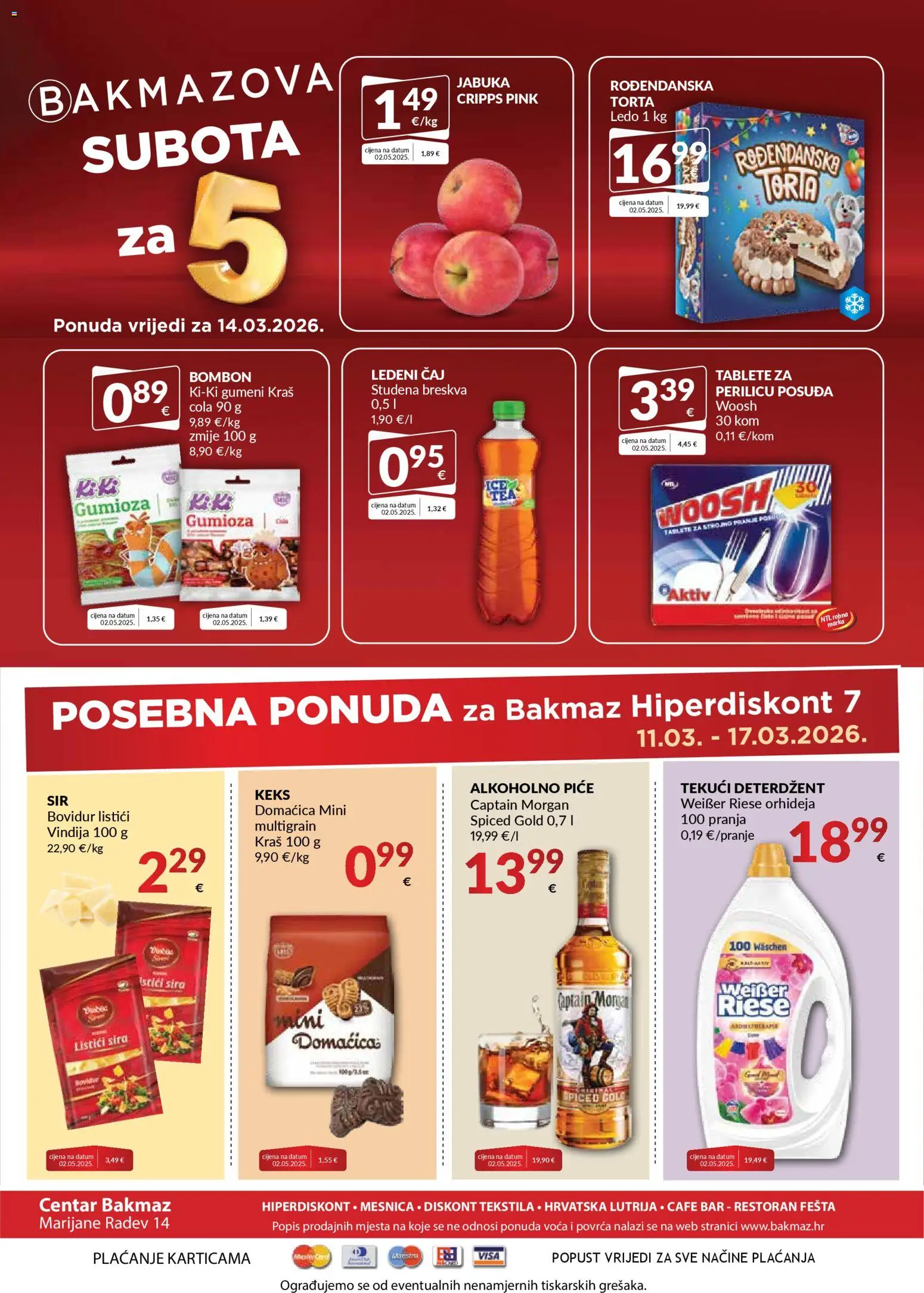 Bakmaz katalog | vrijedi od 11.03.2026 | Stranica: 8 | Proizvodi: Vindija, Ledo, Keks, Weisser Riese