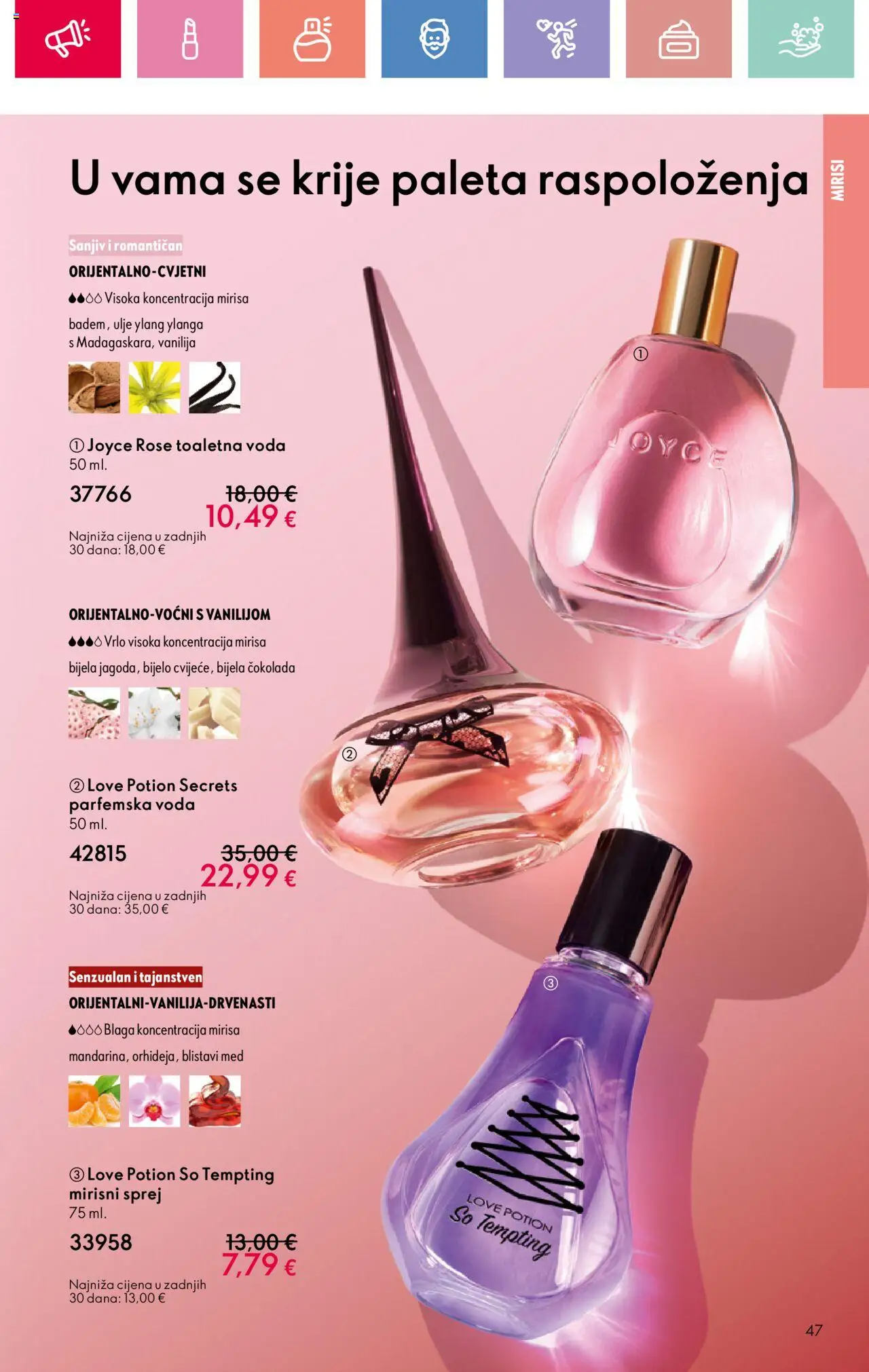 Oriflame katalog | vrijedi od 03.08.2025 | Stranica: 47 | Proizvodi: Paleta, Med, Čokolada, Voda