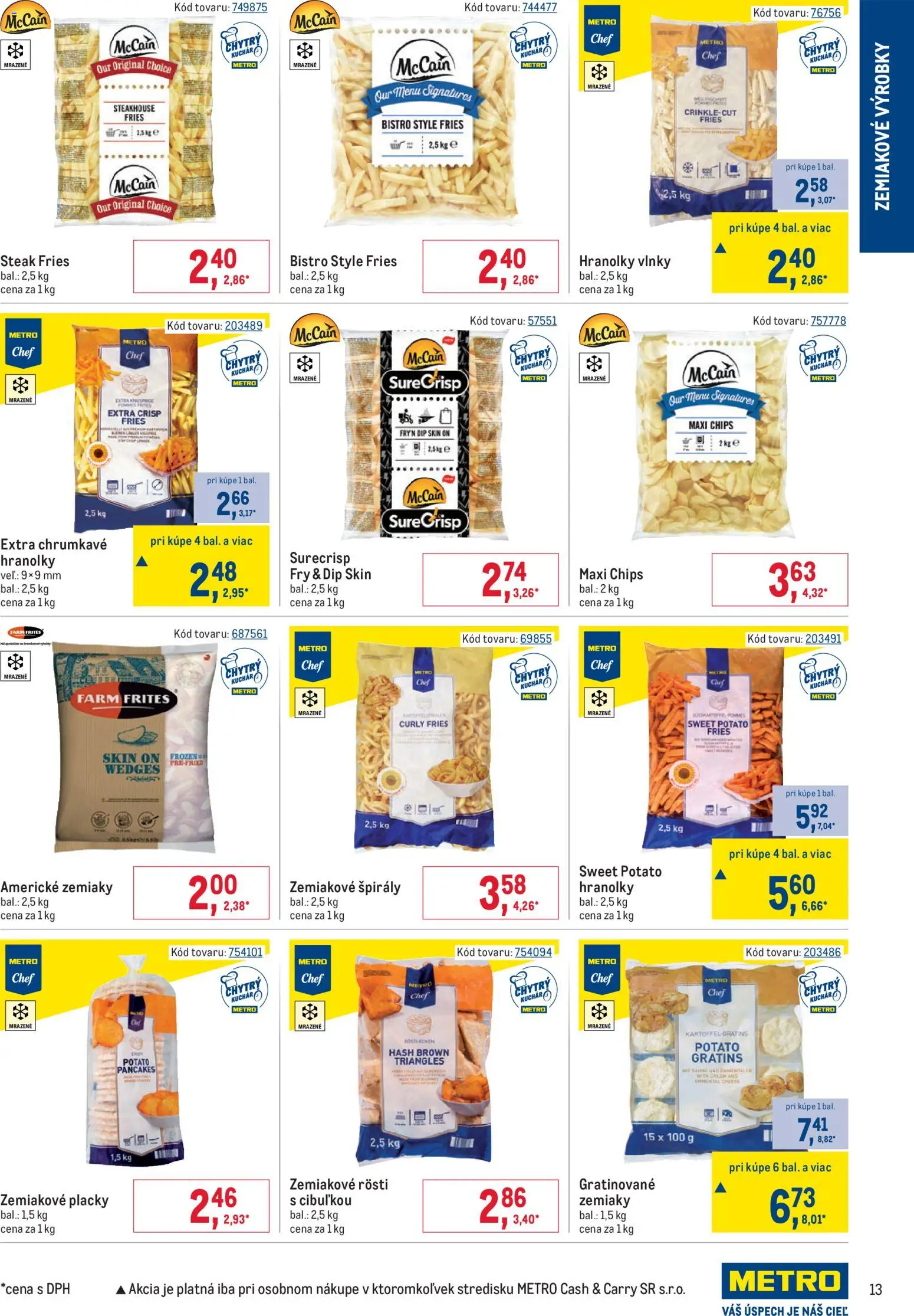 Nové Metro akcie – leták je platný od 19.11.2025 | Strana: 13 | Produkty: Zemiaky, Steak