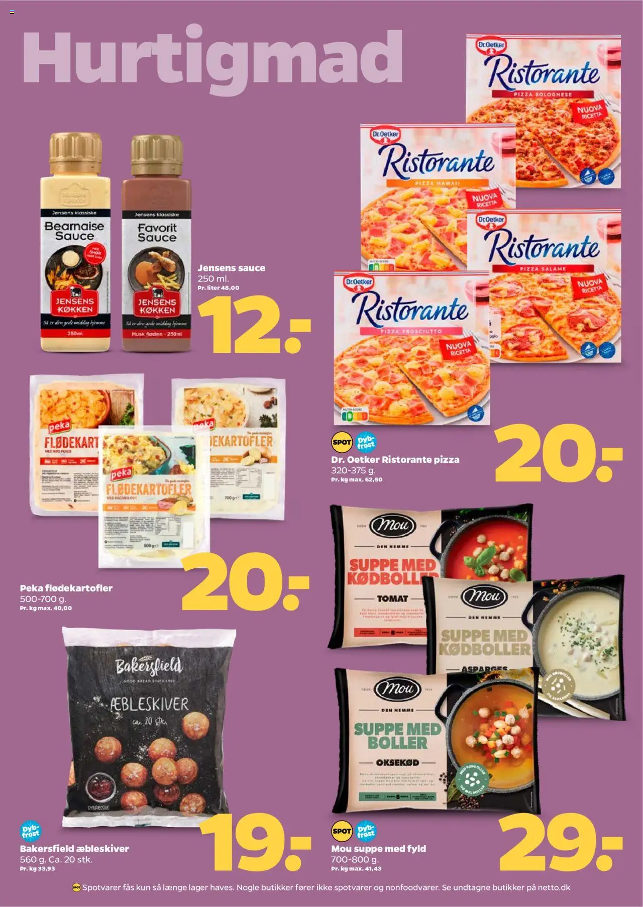 Netto tilbudsavis – gyldig fra 04.10.2025 | Side: 21 | Produkter: Ost, Pizza, Bacon, Suppe