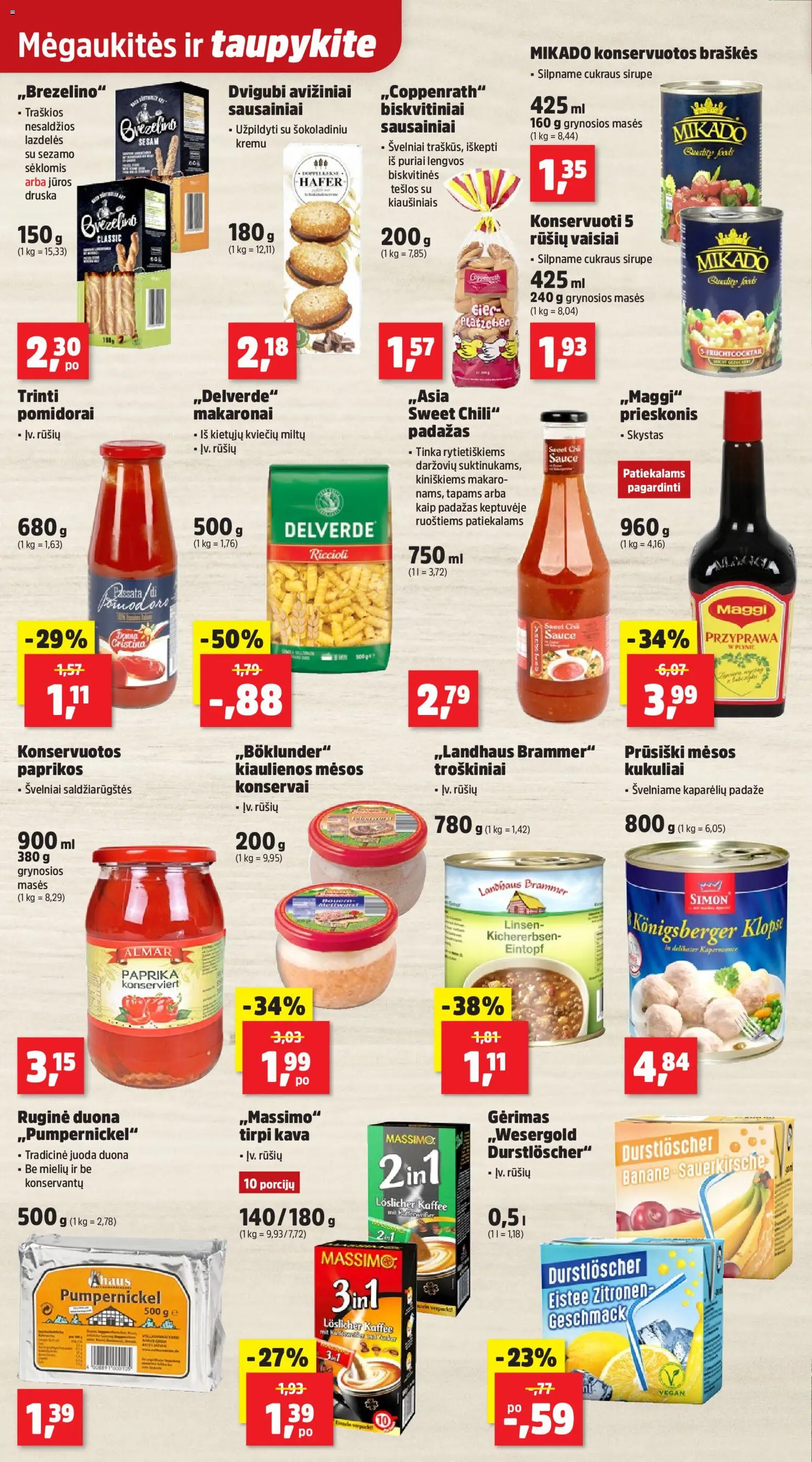 Thomas Philipps akcijos nuo 03.11.2025 | Puslapis: 14 | Prekių: Sausainiai, Kiaulienos, Konservai, Druska