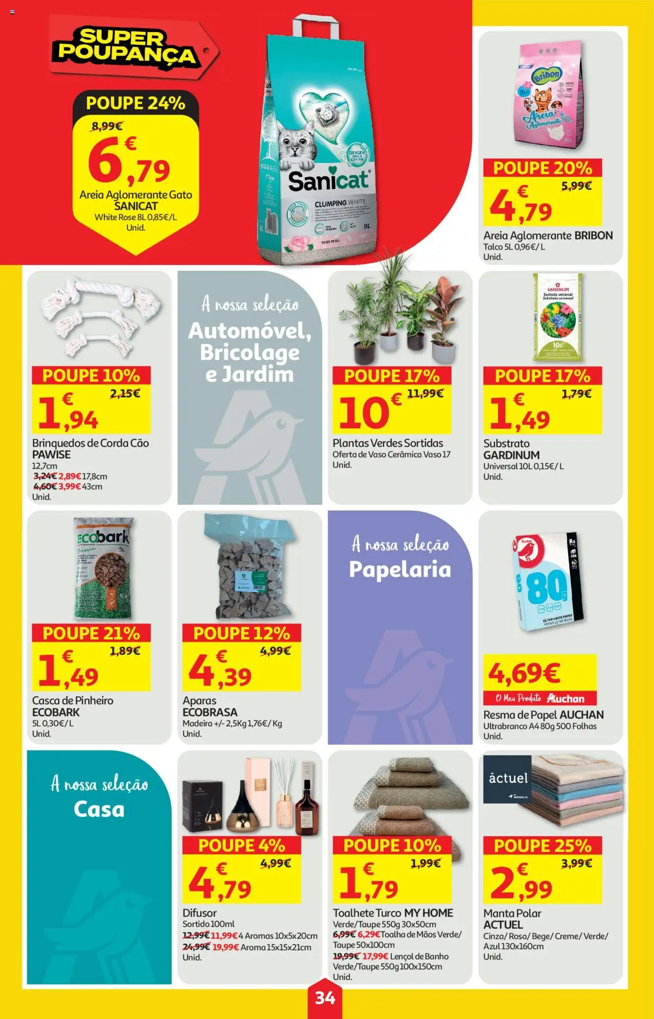 Auchan folheto │ válido de 16.10.2025 | Página: 34 | Produtos: Corda, Lençol, Vaso, Difusor