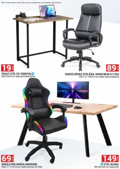 Merkury Market leták platný od 01.10.2025 | Strana: 18 | Produkty: Kancelárska stolička, Stôl, Písací stôl