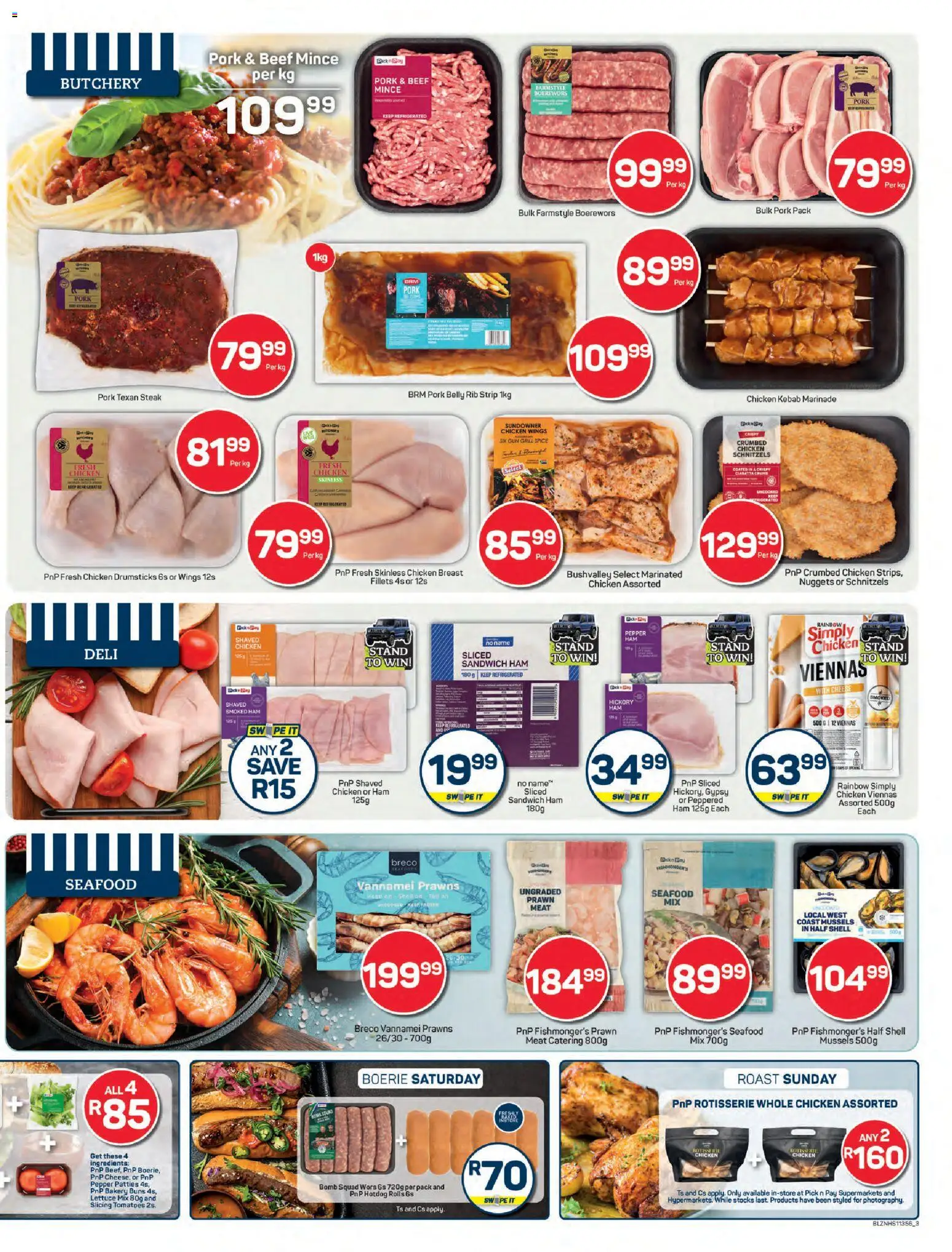 New Pick n Pay catalogue – valid from 16.02.2026 | Page: 3 | Products: Bakery, Boerewors, Marinade, Lettuce