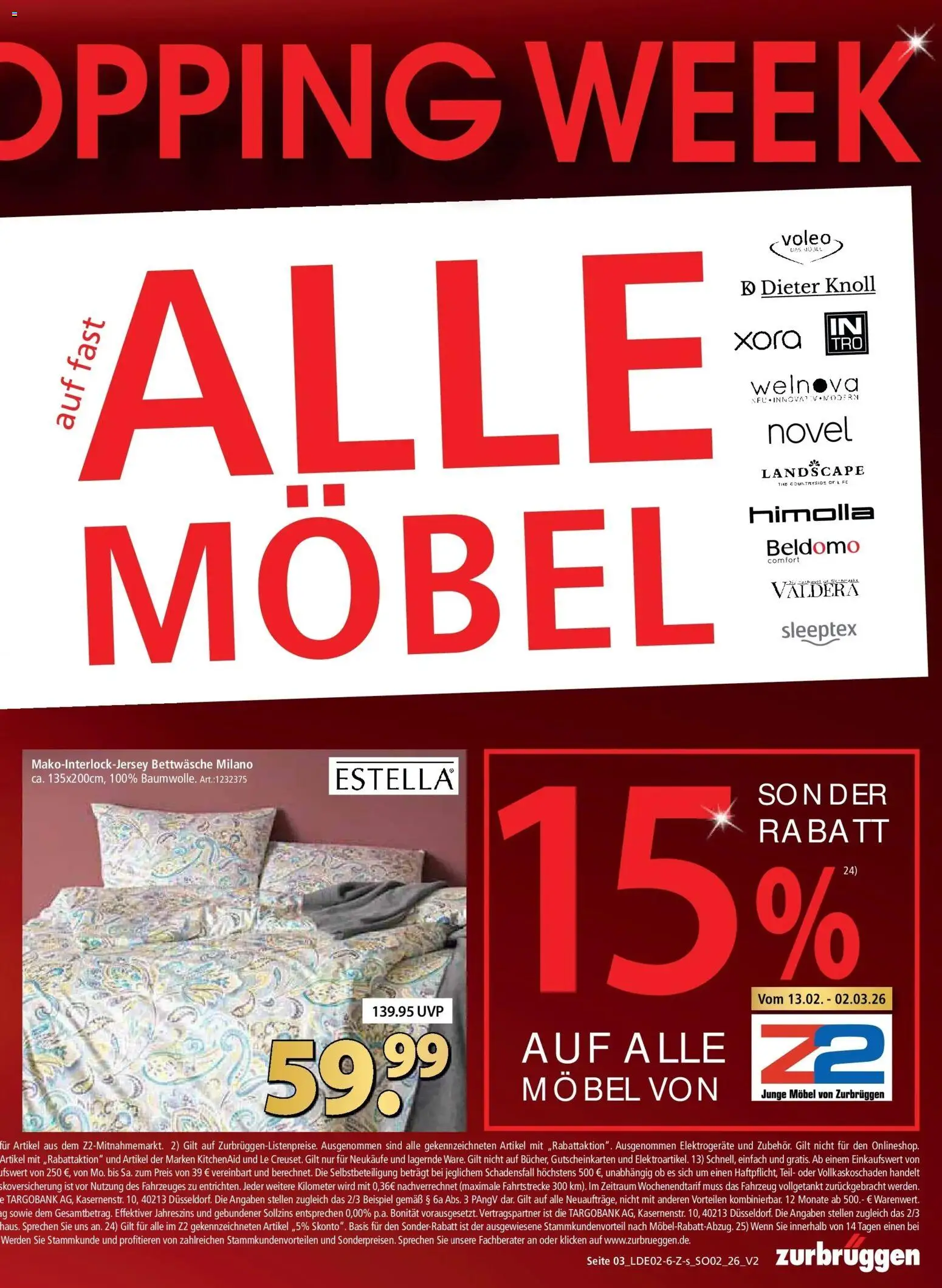 Zurbrüggen Red Shopping Week – gültig ab 23.02.2026 | Seite: 3 | Produkte: Bettwäsche