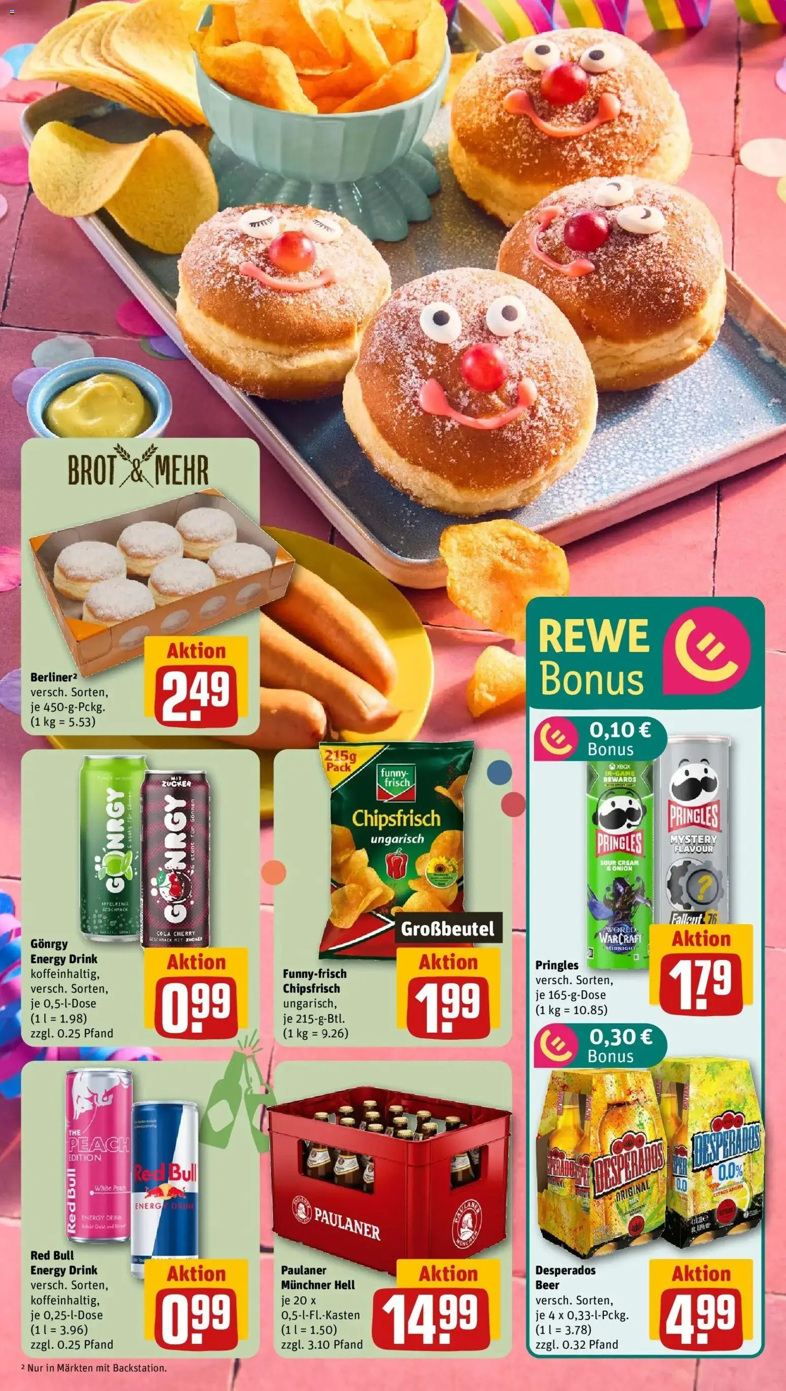 Rewe prospekt Münchsmünster	 – gültig ab 09.02.2026 | Seite: 9 | Produkte: Energy, Desperados, Brot, Pringles