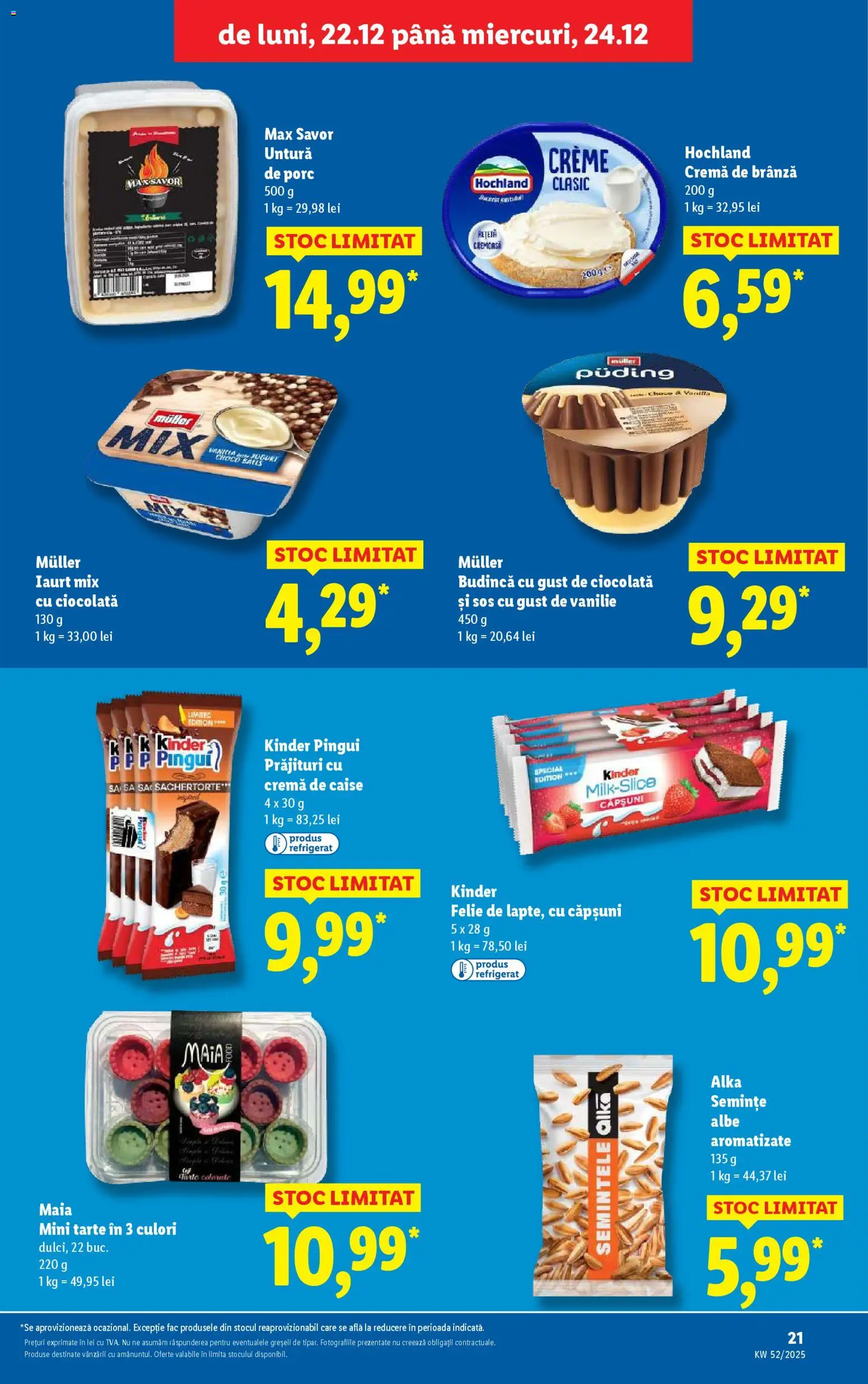 Noul catalog Lidl – valabil de la 22.12.2025 | Pagină: 21 | Produse: Brânză, Ciocolată, Căpșuni, Ahtapot