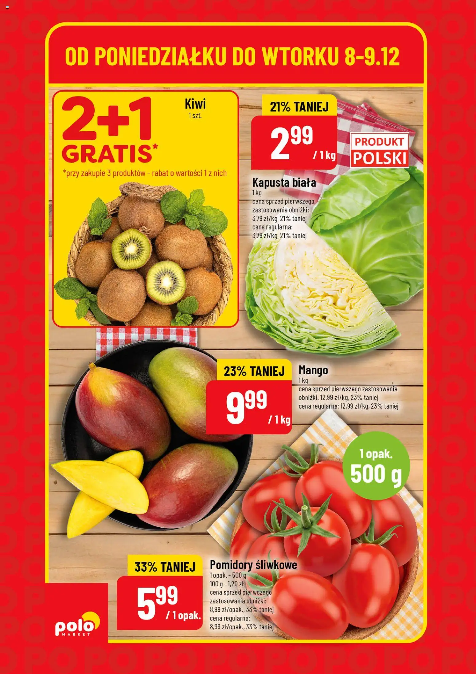 POLOmarket Gazetka - Super Hity od 08.12.2025 | Strona: 2 | Produkty: Mango, Kapusta, Pomidory, Kapusta biała