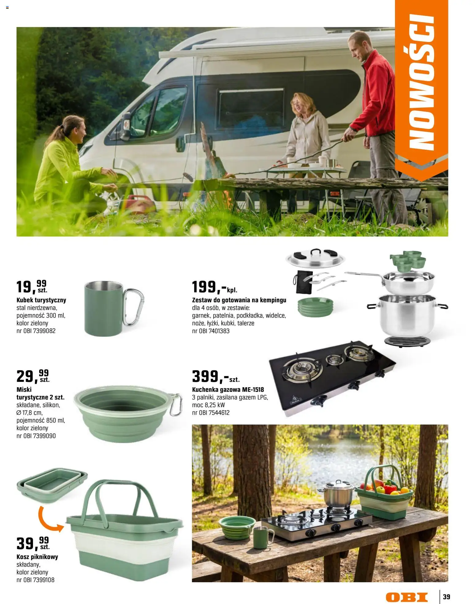 OBI gazetka - Ogród od 11.03.2026 | Strona: 39 | Produkty: Kuchenka, Talerze, Kosz