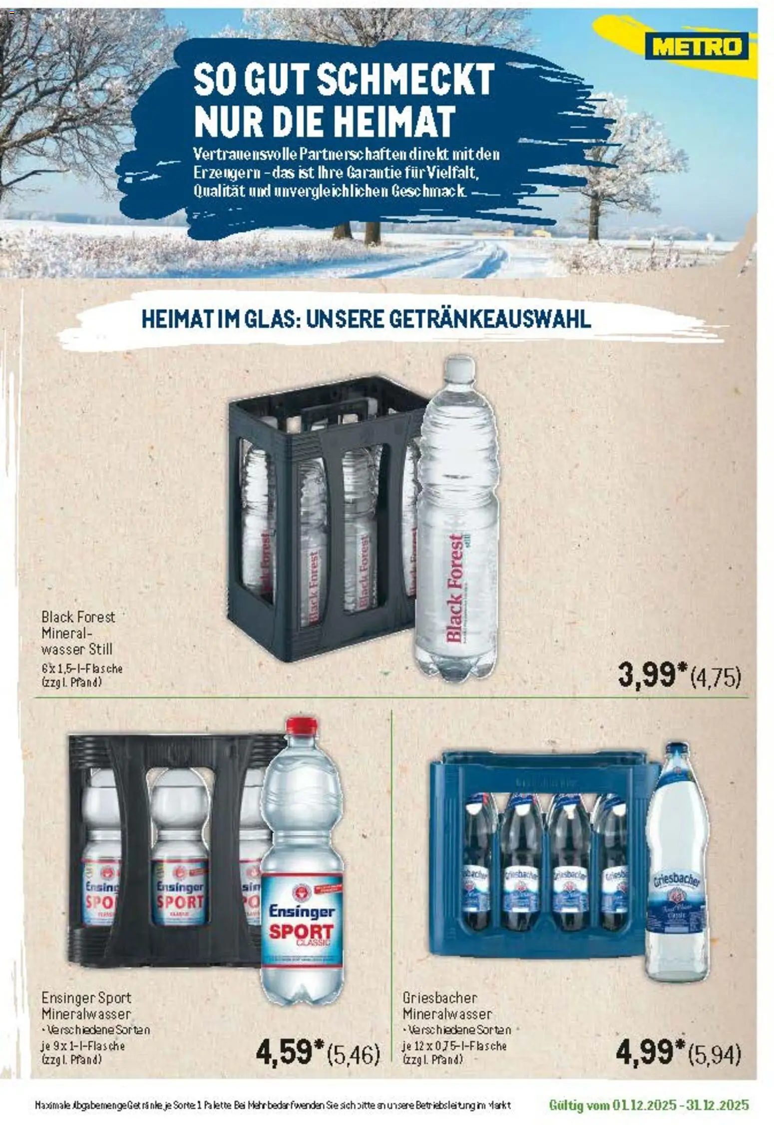 Metro Regionaler Flyer – gültig ab 01.12.2025 | Seite: 28 | Produkte: Mineralwasser, Wasser
