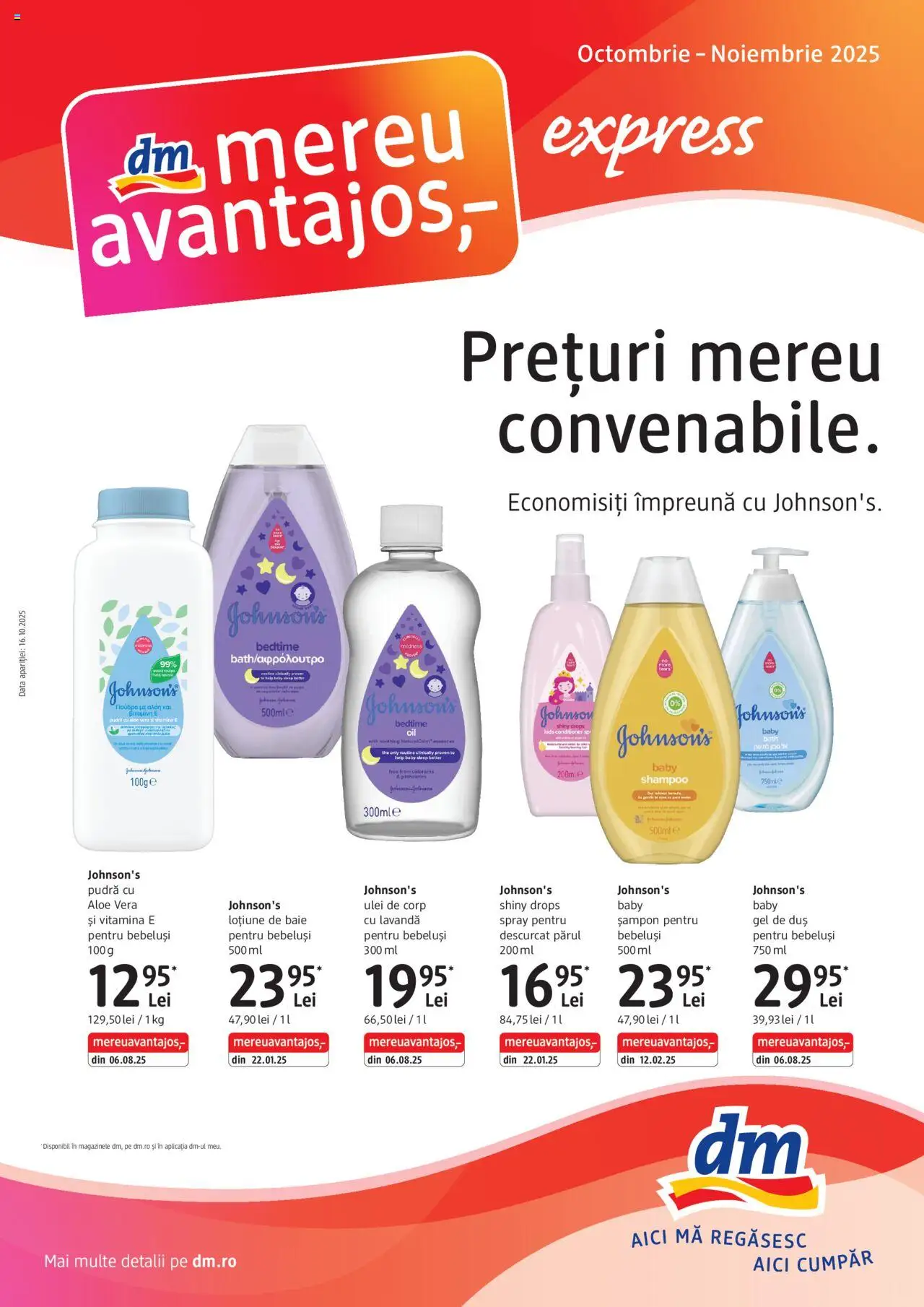 Noul catalog DM drogeriemarkt – valabil de la 16.10.2025 | Pagină: 1 | Produse: Ulei de corp, Aloe vera, Duș, Șampon