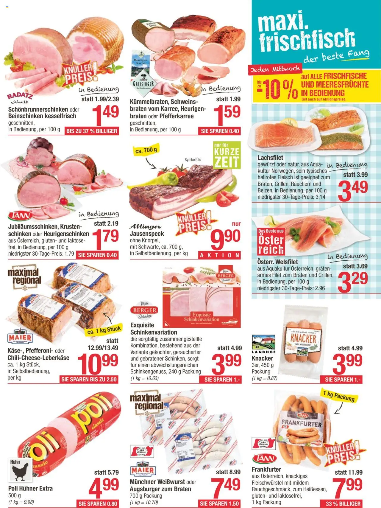 Maximarkt Flugblatt gültig ab 06.10.2025 | Seite: 13 | Produkte: Meeresfrüchte, Schinken