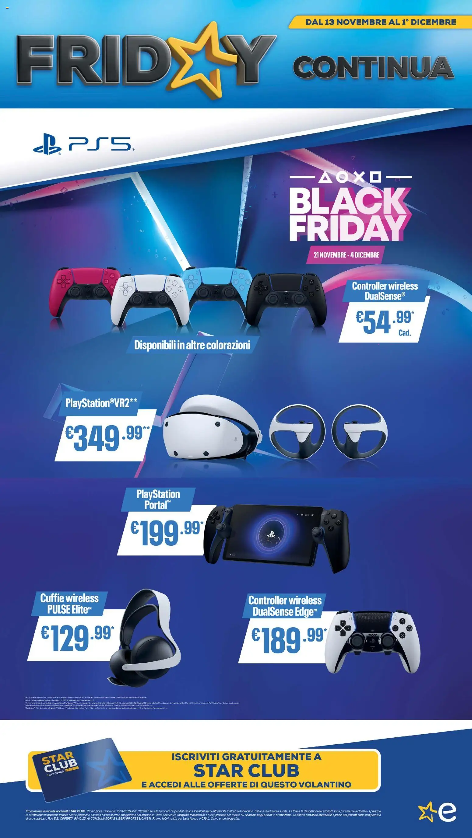 Volantino Euronics del 13.11.2025 | Pagina: 18 | Prodotti: Cuffie, Playstation