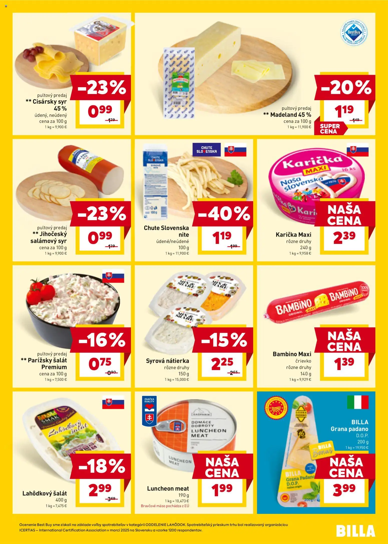 Nové Billa akcie – leták je platný od 30.03.2026 | Strana: 13 | Produkty: Syr, Bravčové mäso, Šalát